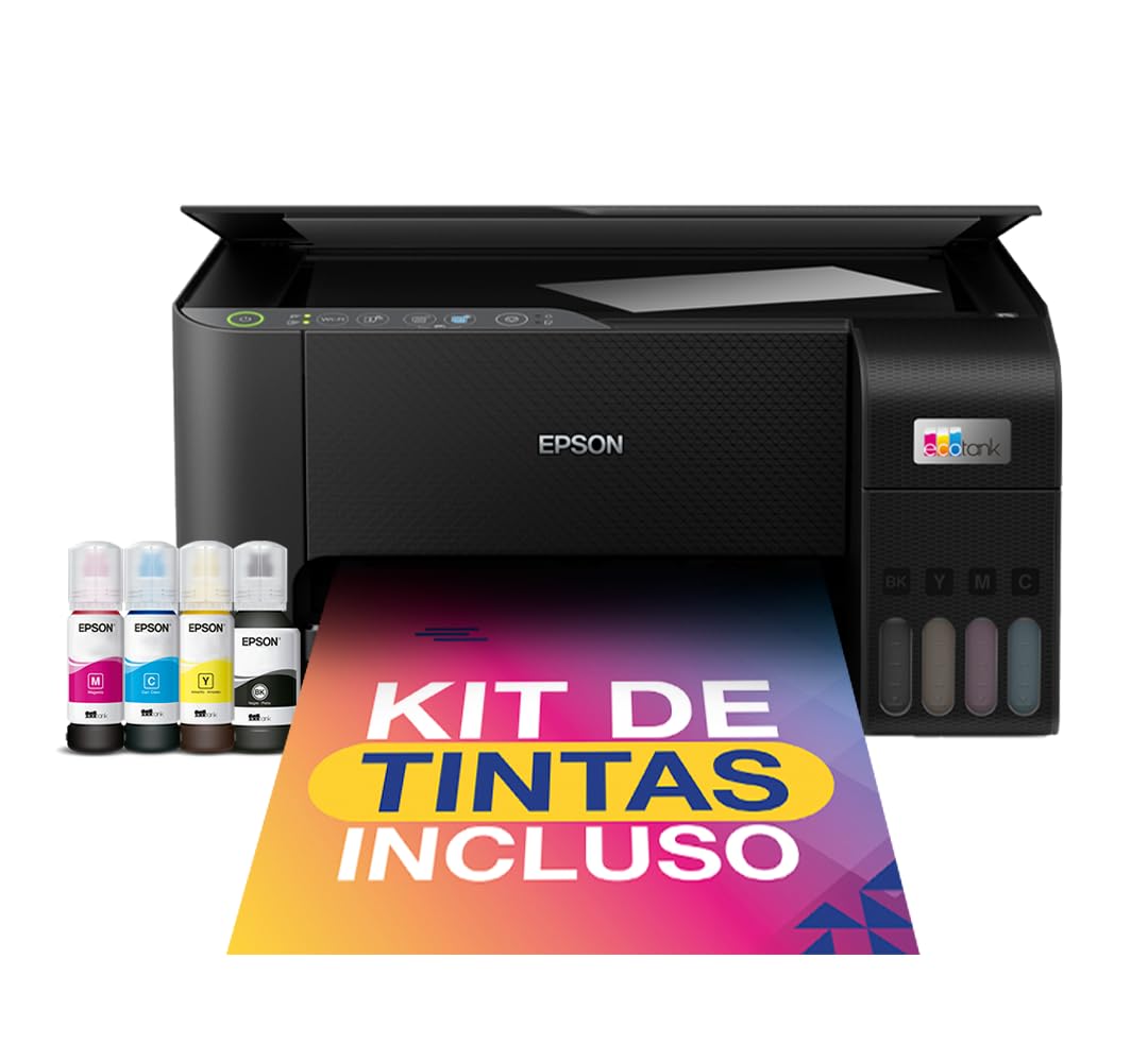 Impressora Multifuncional Epson EcoTank L3250, Jato de Tinta Colorida, Wi-Fi, Bivolt