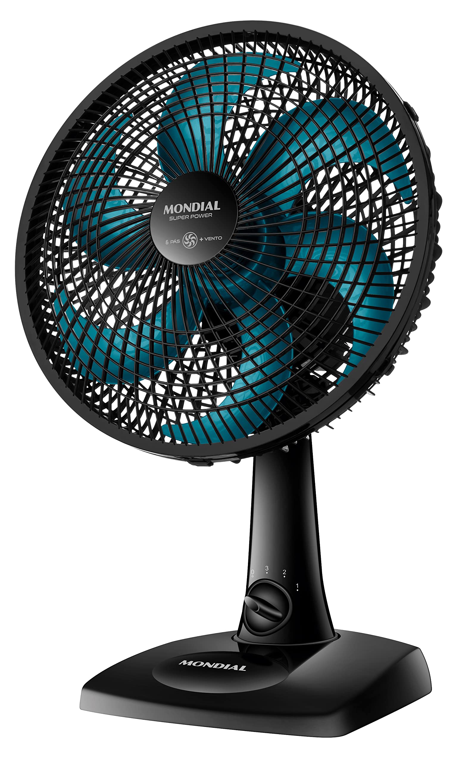 MONDIAL Ventilador de Mesa 30cm Super Power, Preto/Azul Petróleo, 60W, 220V - VSP-30-AP