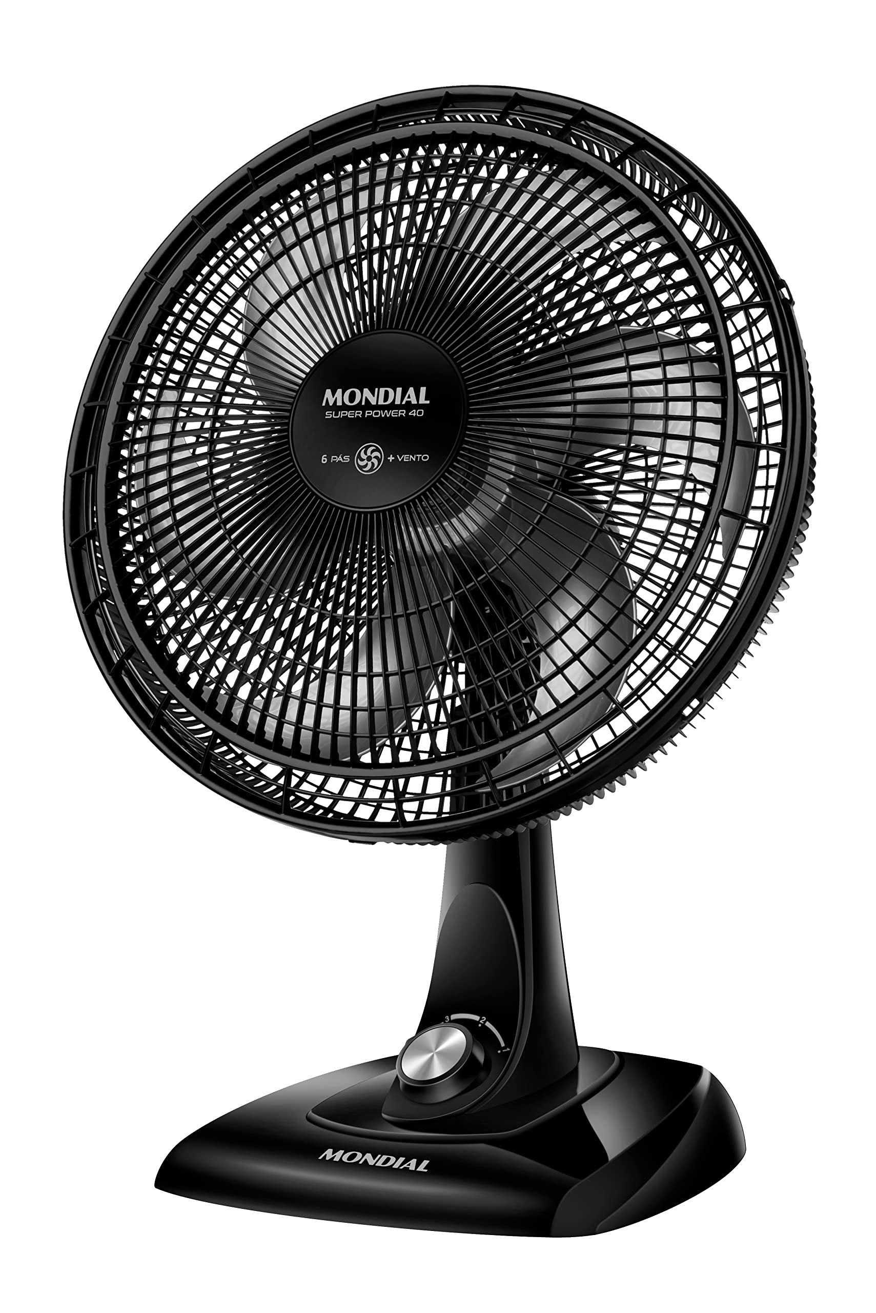 MONDIAL Ventilador de Mesa 40cm Super Power, Preto/Prata, 140W, 110V - VSP-40-B