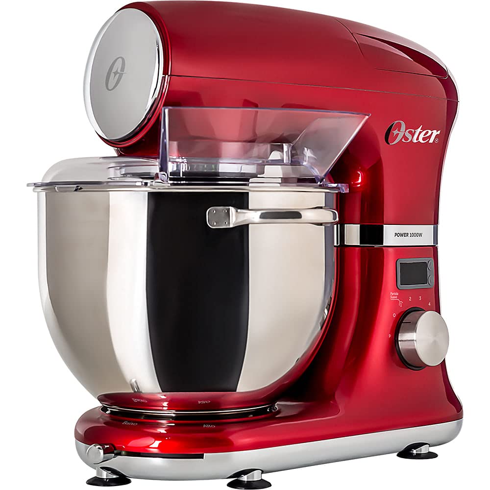 Oster Batedeira Planetária Digital Bowl Inox 5L 110V Vermelha 1000W OBAT911
