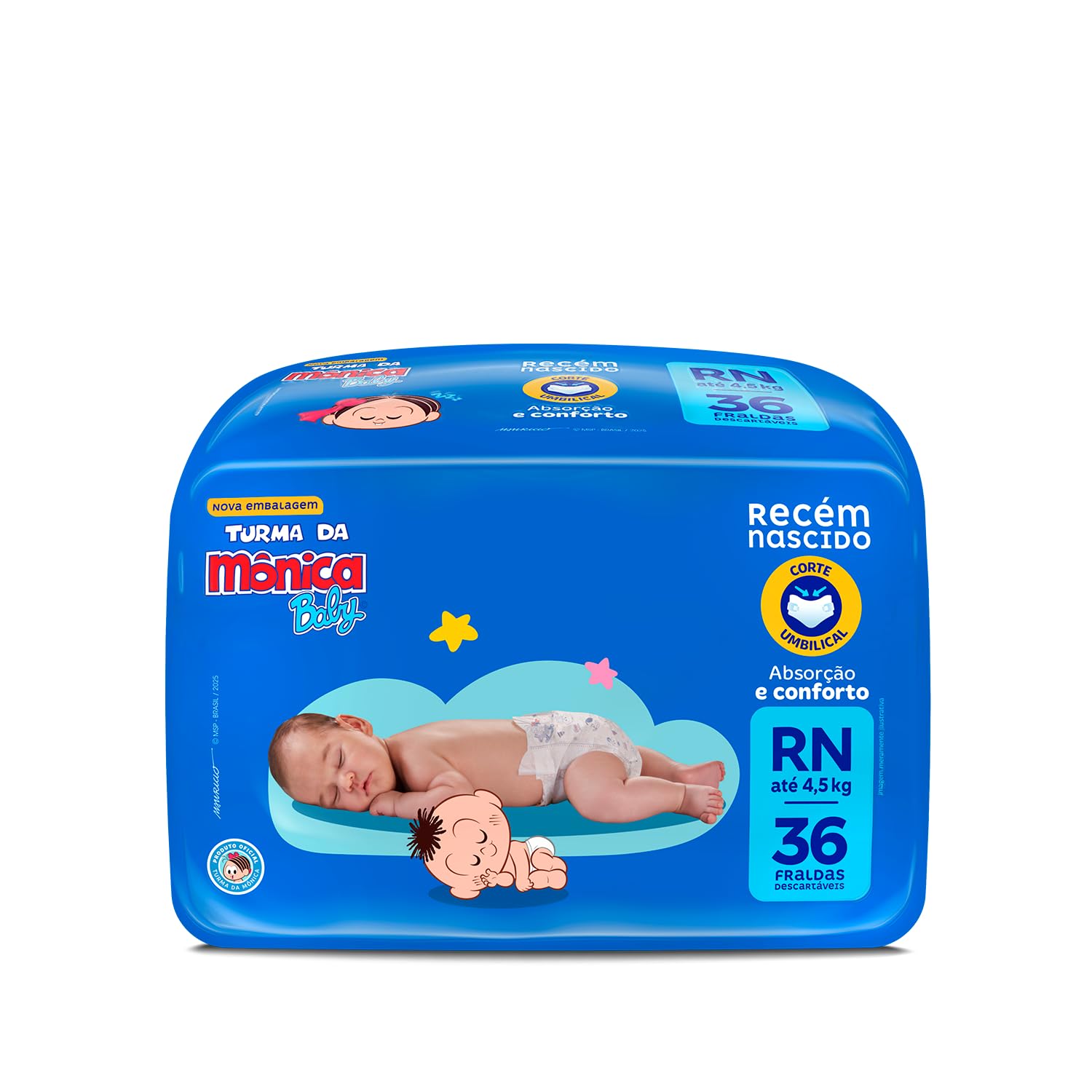 Fralda Turma da Mônica Baby Jumbo Recém-Nascido RN