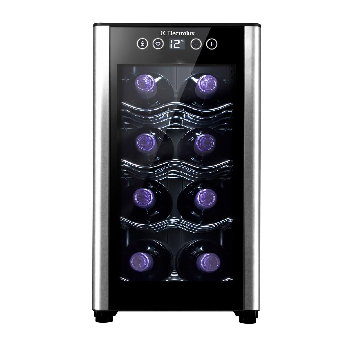 Adega ACB08 Electrolux 8 garrafas 1 Porta Preta Acabamento em Alumínio - Bivolt