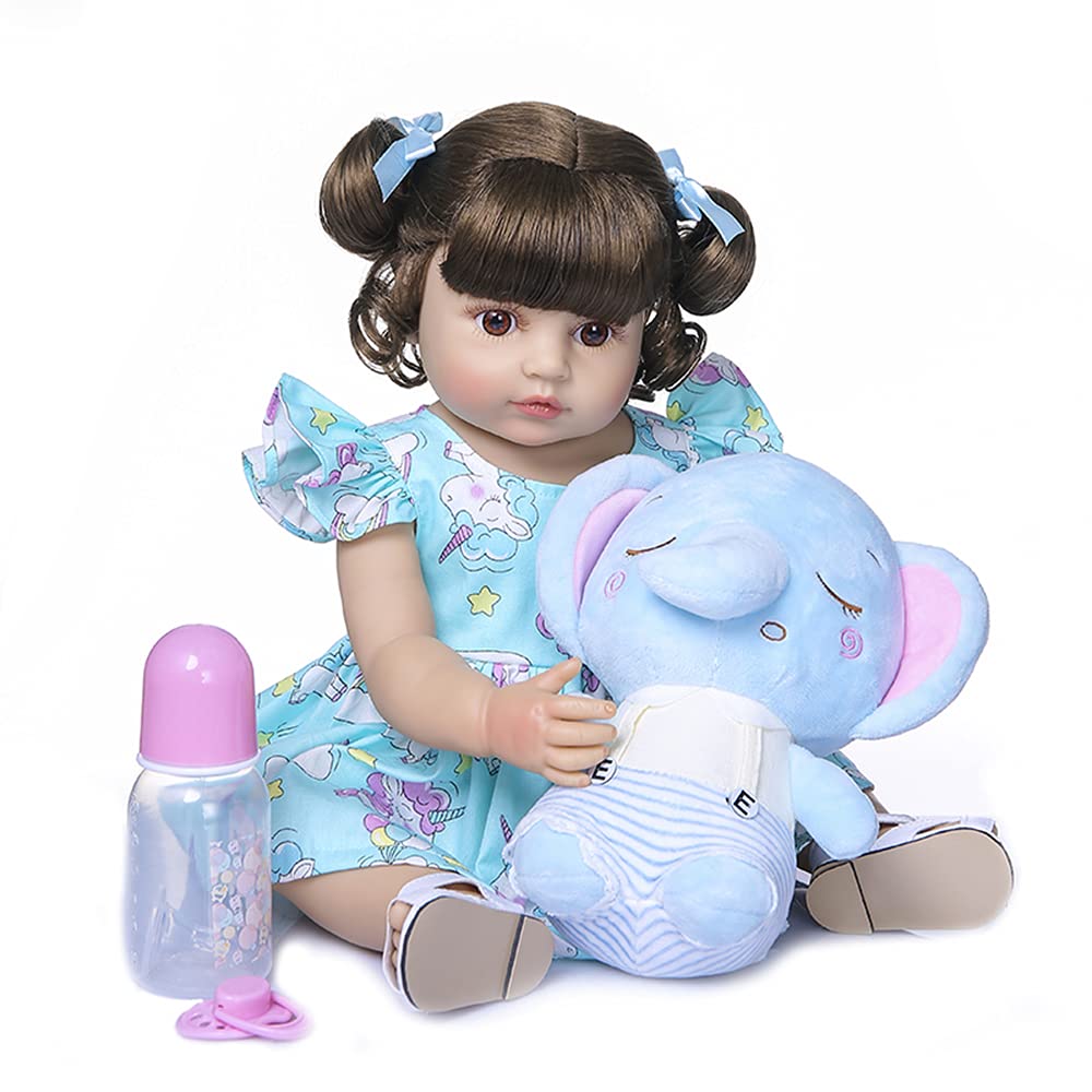 Brastoy Bebê Reborn Boneca Silicone Original Pode Tomar Banho 55cm Elefante Menina