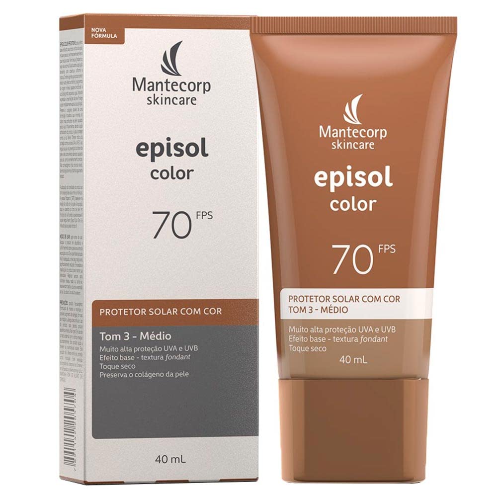 Mantecorp Episol Color Protetor Solar Facial FPS 70 Efeito Base 40ml