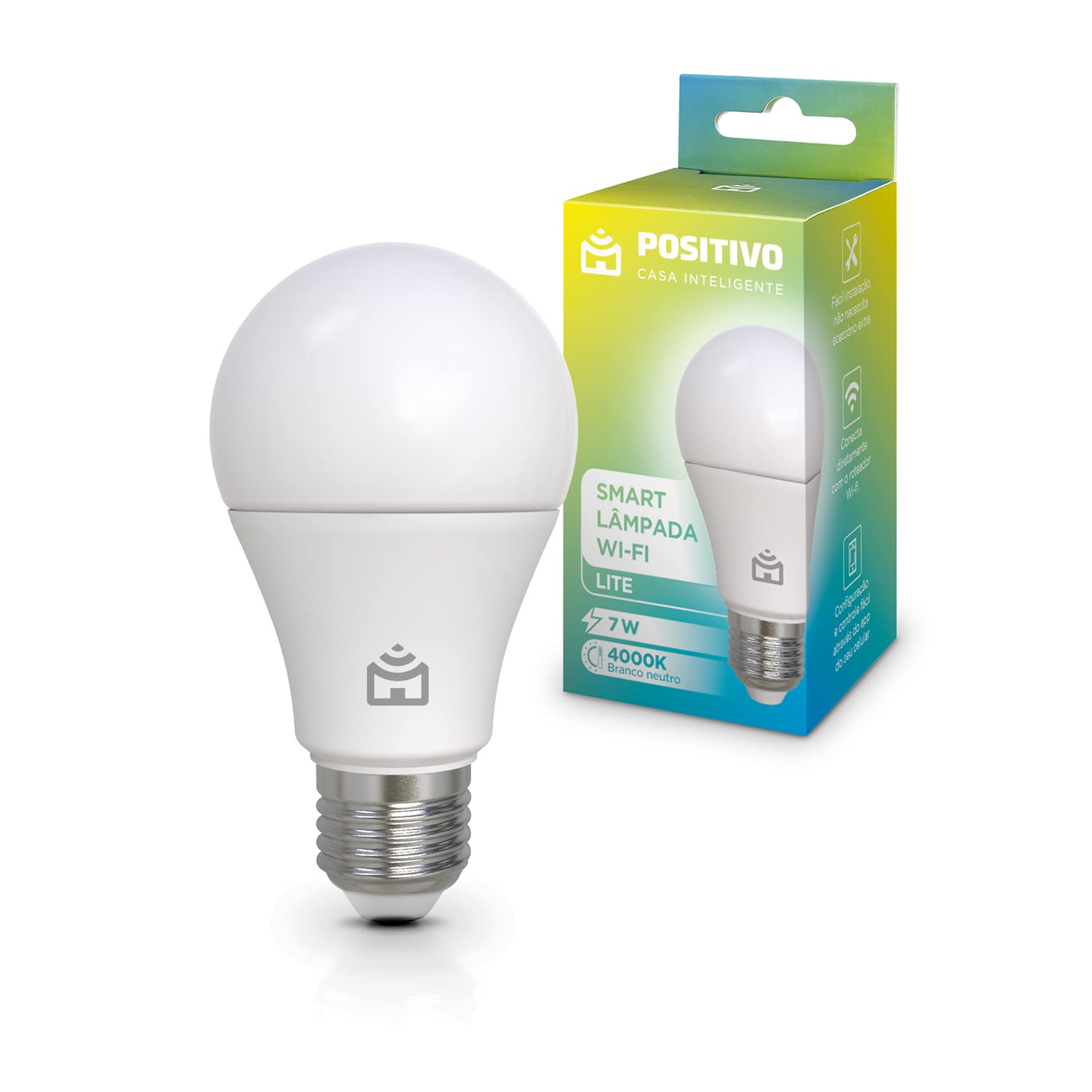 Smart Lâmpada Wi-Fi Lite Positivo Casa Inteligente Branca 7 W
