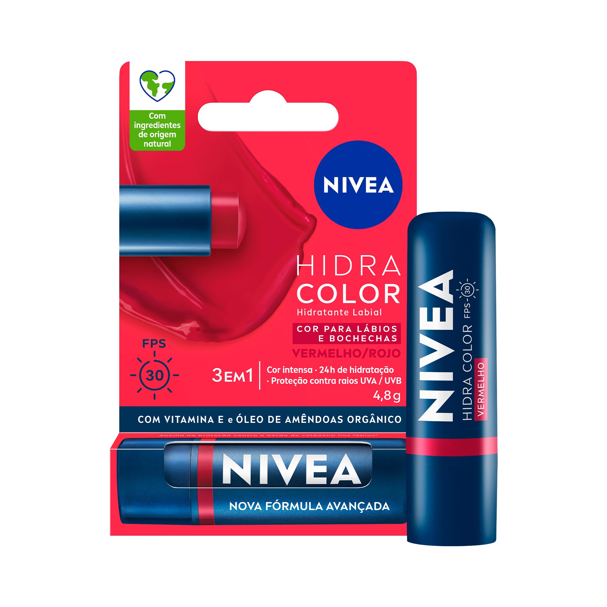 NIVEA Hidratante Labial Hidra Color Vermelho