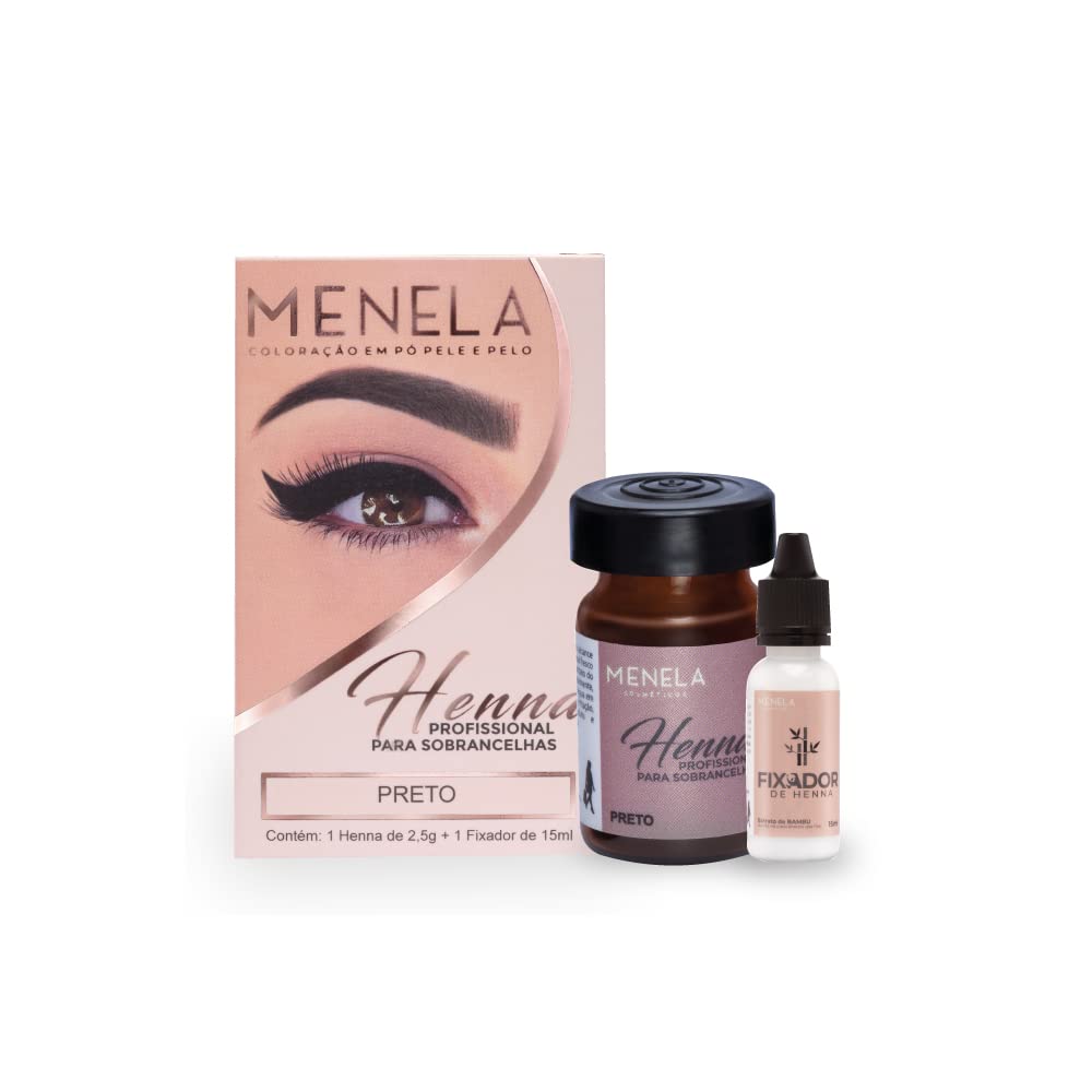 Menela Henna para Sobrancelha Preto