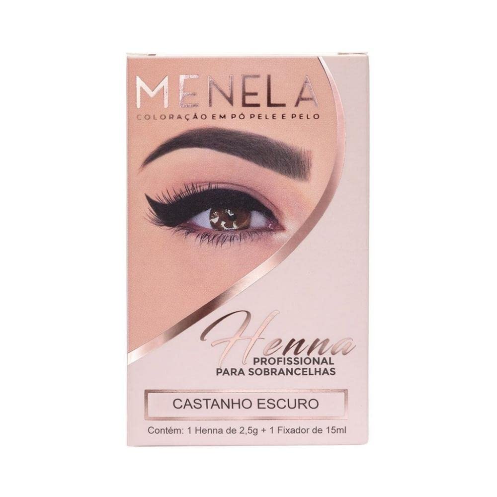 Menela Henna para Sobrancelha Castanho Escuro