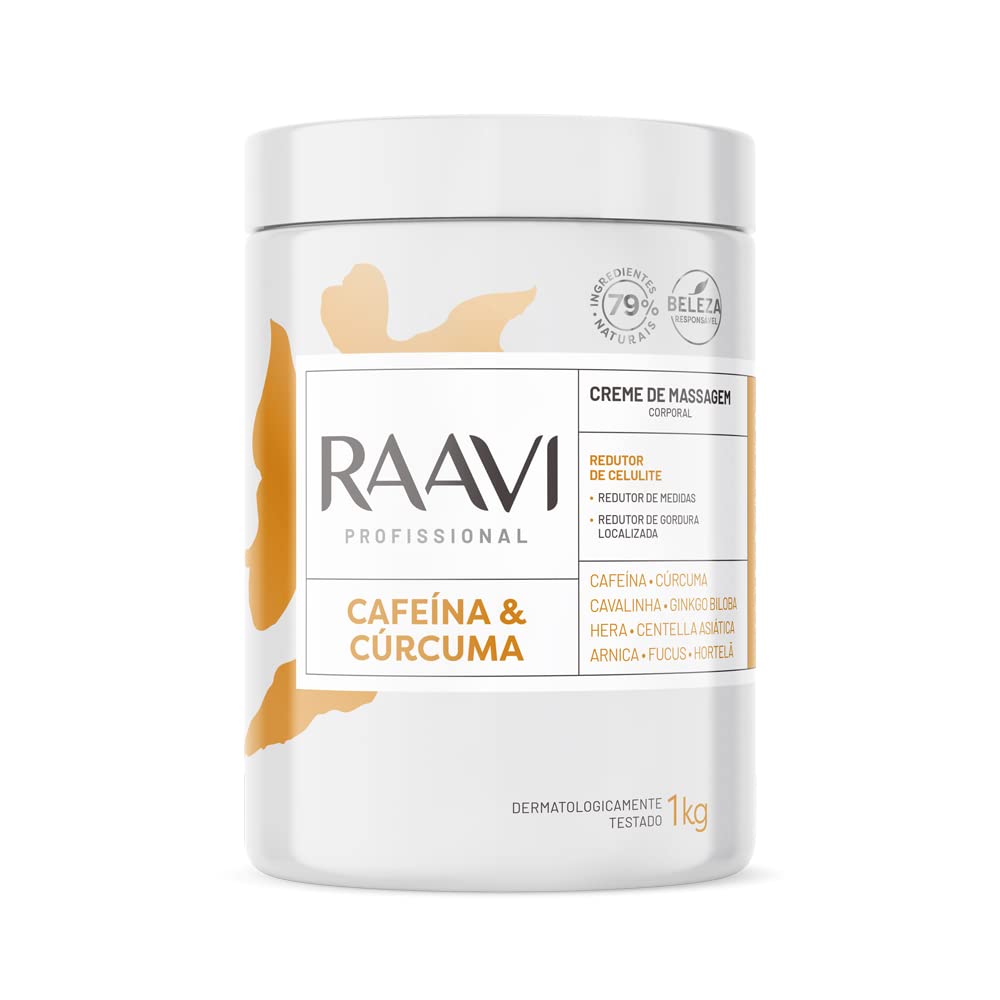 Raavi Creme de Massagem Cafeína e Cúrcuma 1kg
