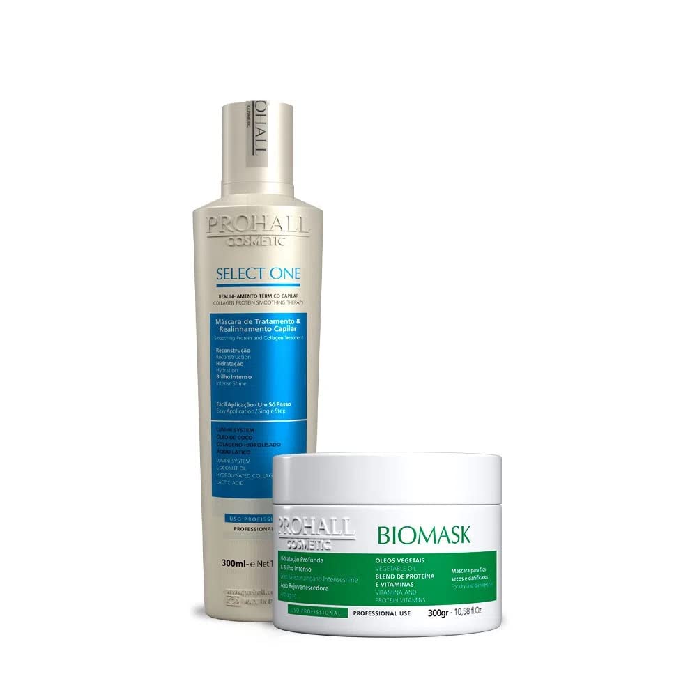 Progressiva Sem Formol Prohall Select One 300ml + Máscara Biomask 300g