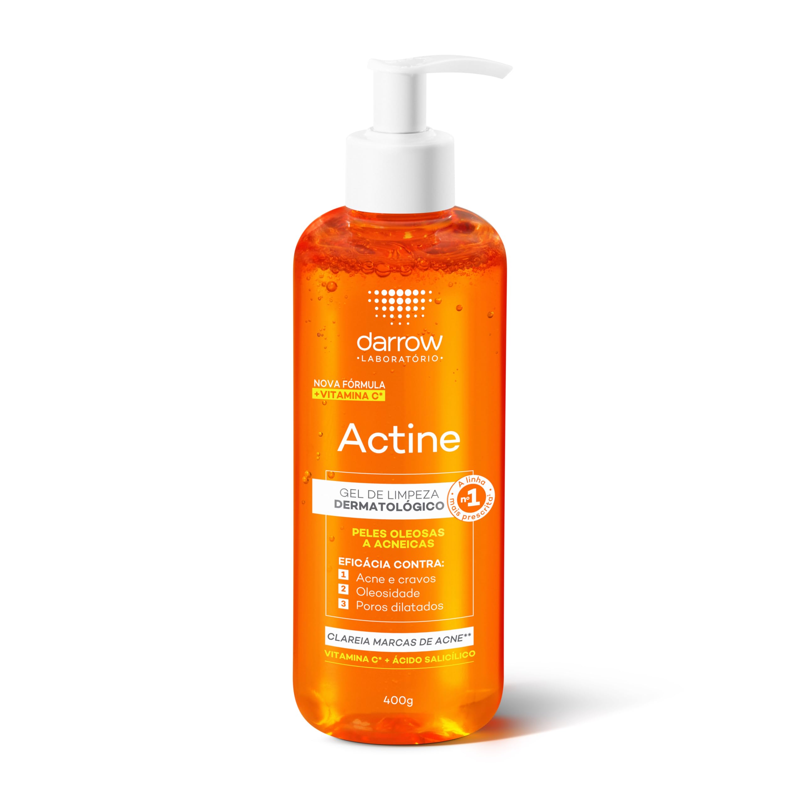 Darrow Actine Gel de Limpeza Dermatológico Facial com Ácido Salicílico 400g