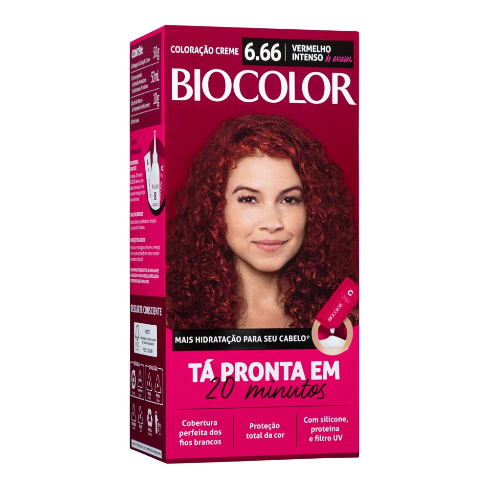 BioColor Tintura De Cabelo Biocolor Vermelho Intenso De Arrasar 6.66