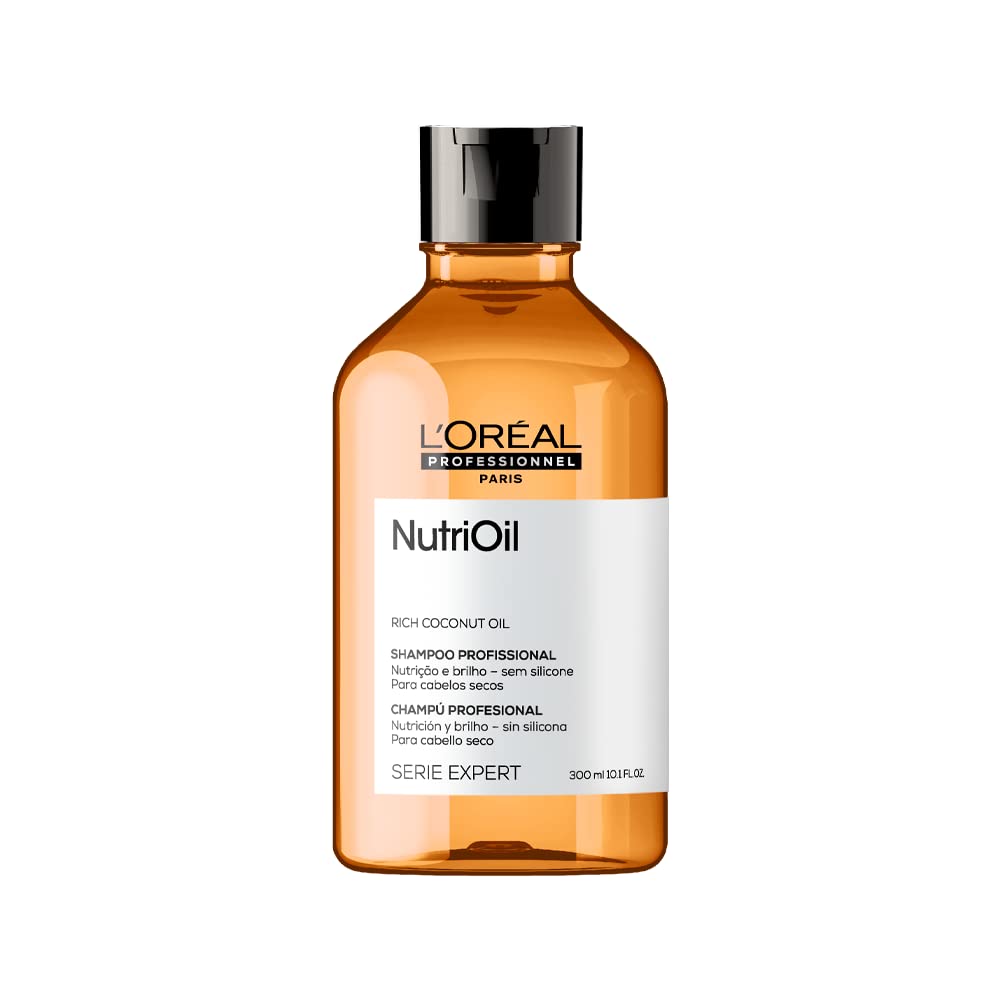 L'Oréal Professionnel NutriOil Shampoo de Nutrição Intensa com Óleo de Coco – Para Cabelos Secos, Limpeza Suave e Maciez, 300 ml