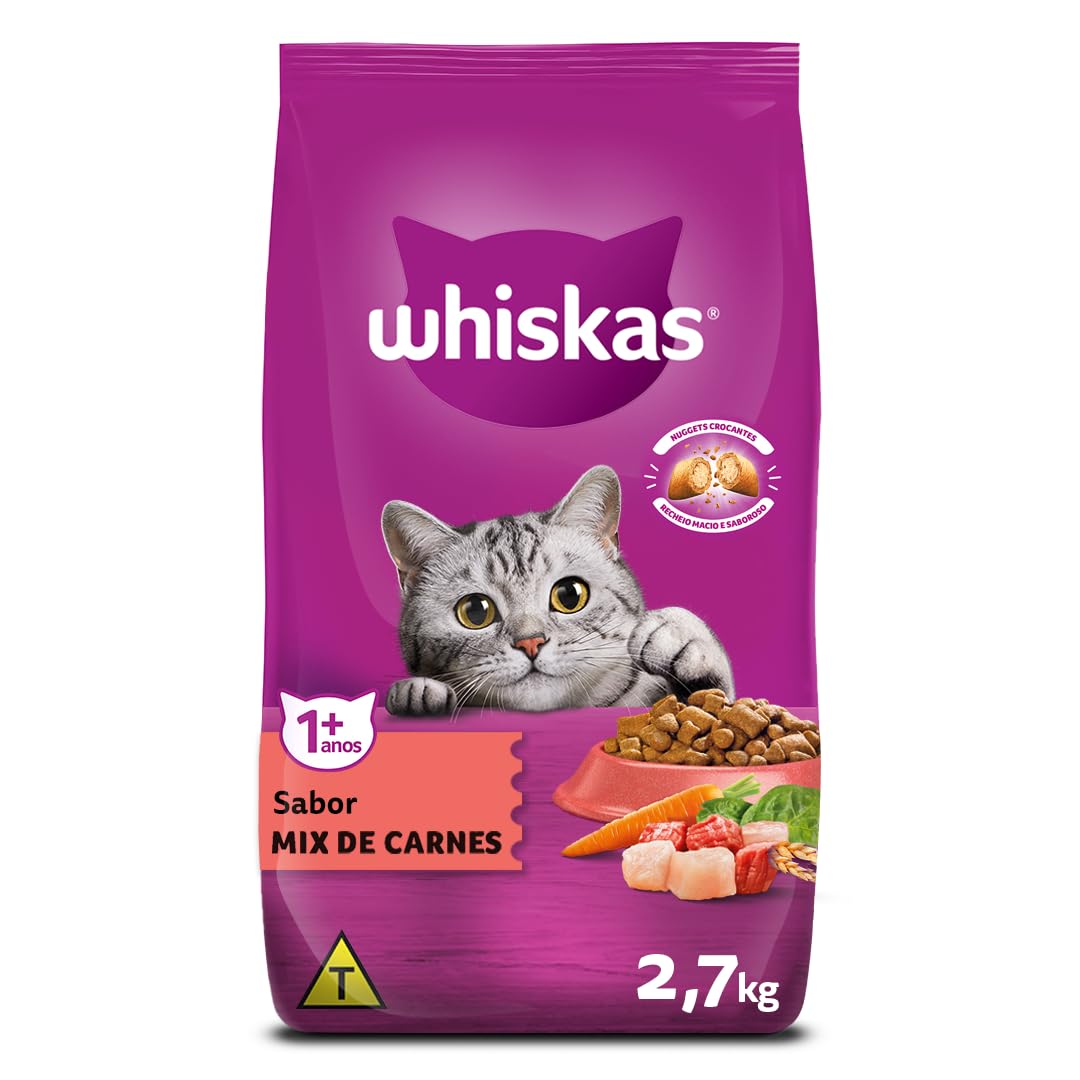 Whiskas Ração Whiskas Mix De Carnes Gatos Adultos 2,7 Kg