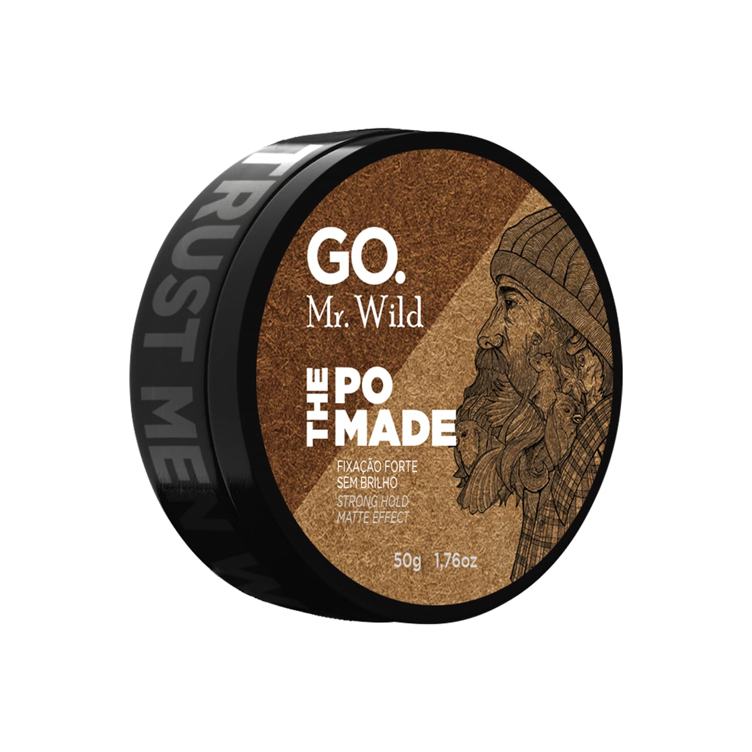 Cera Matte (sem brilho) GO Mr Wild, forte fixação, efeito seco, natural, longa duração, todos os tipos de cabelo, GO Man