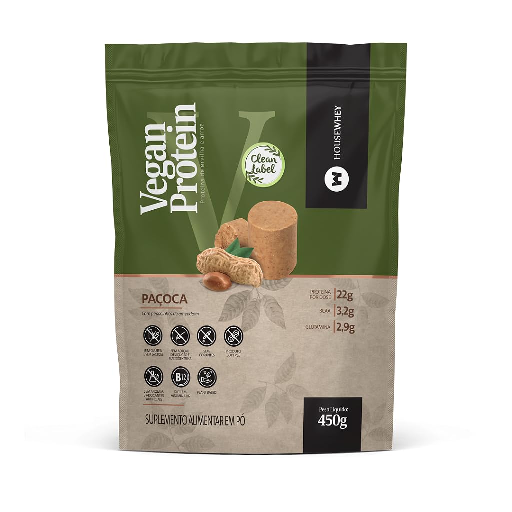 Proteína Vegana Sabor Paçoca 450 g Housewhey