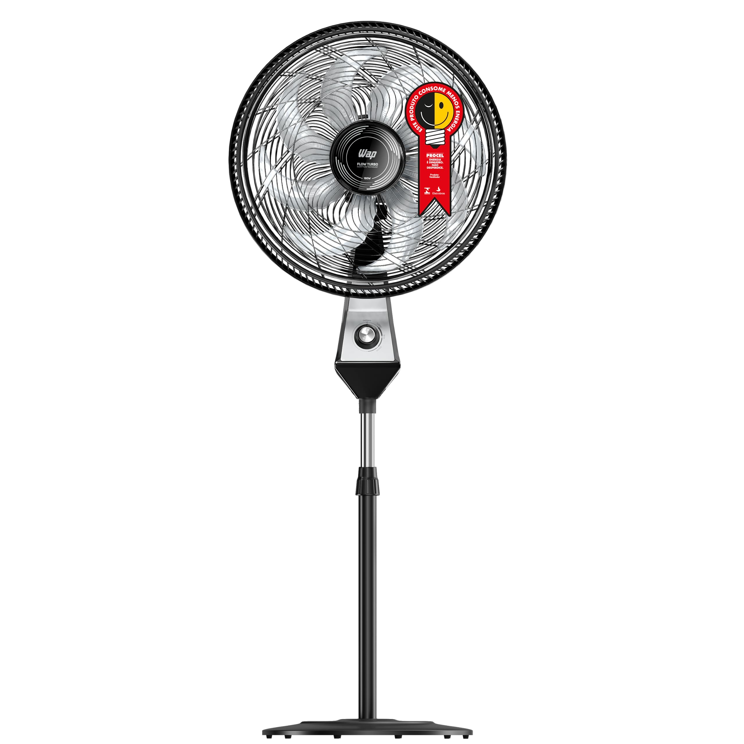WAP Ventilador de Coluna 50cm FLOW TURBO, com Tecnologia Silenciosa e Econômica, 8 Pás e 3 Velocidades, 180W 220V