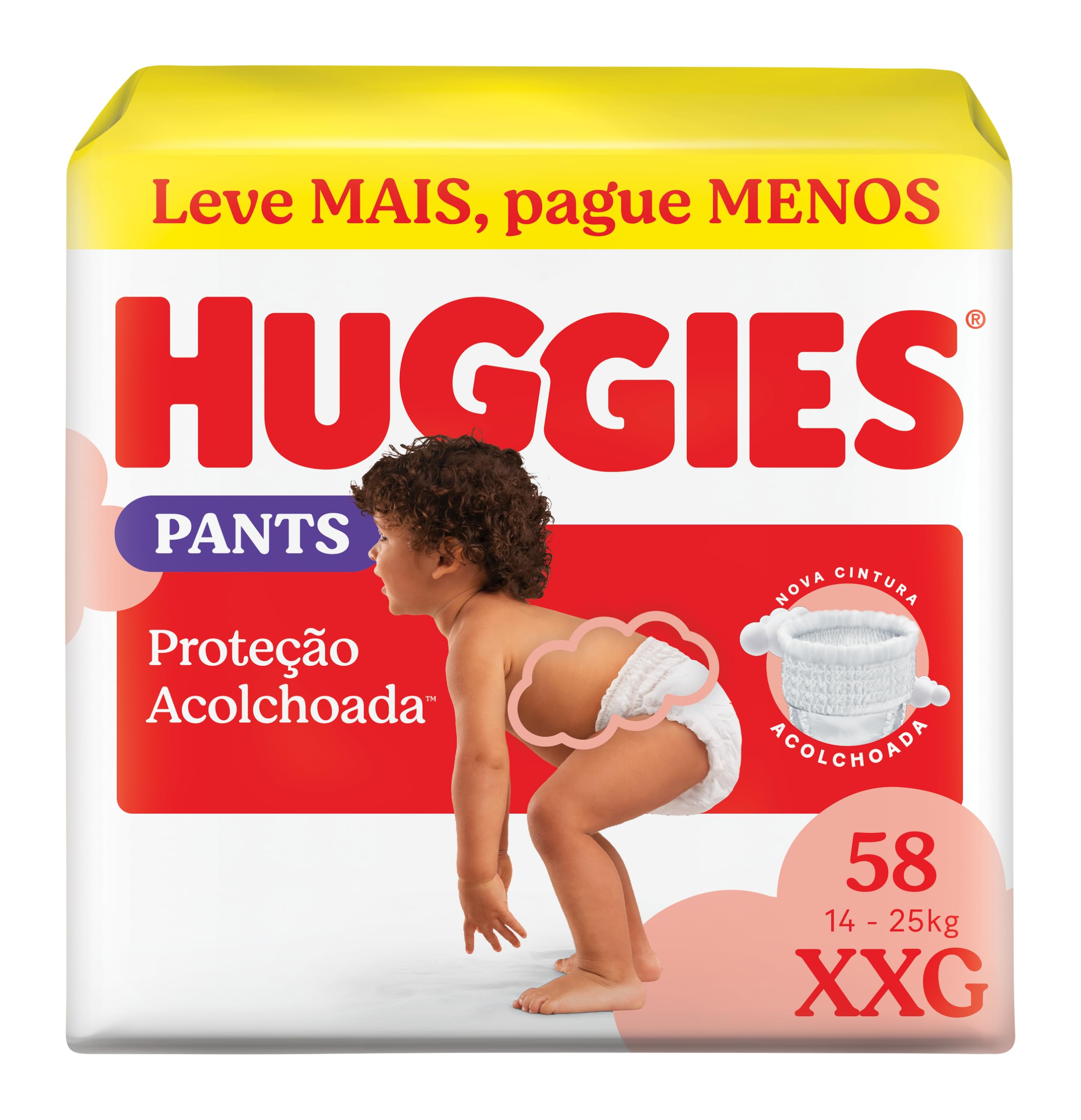 Fralda Roupinha Huggies Proteção Acolchoada XXG 58 Unidades