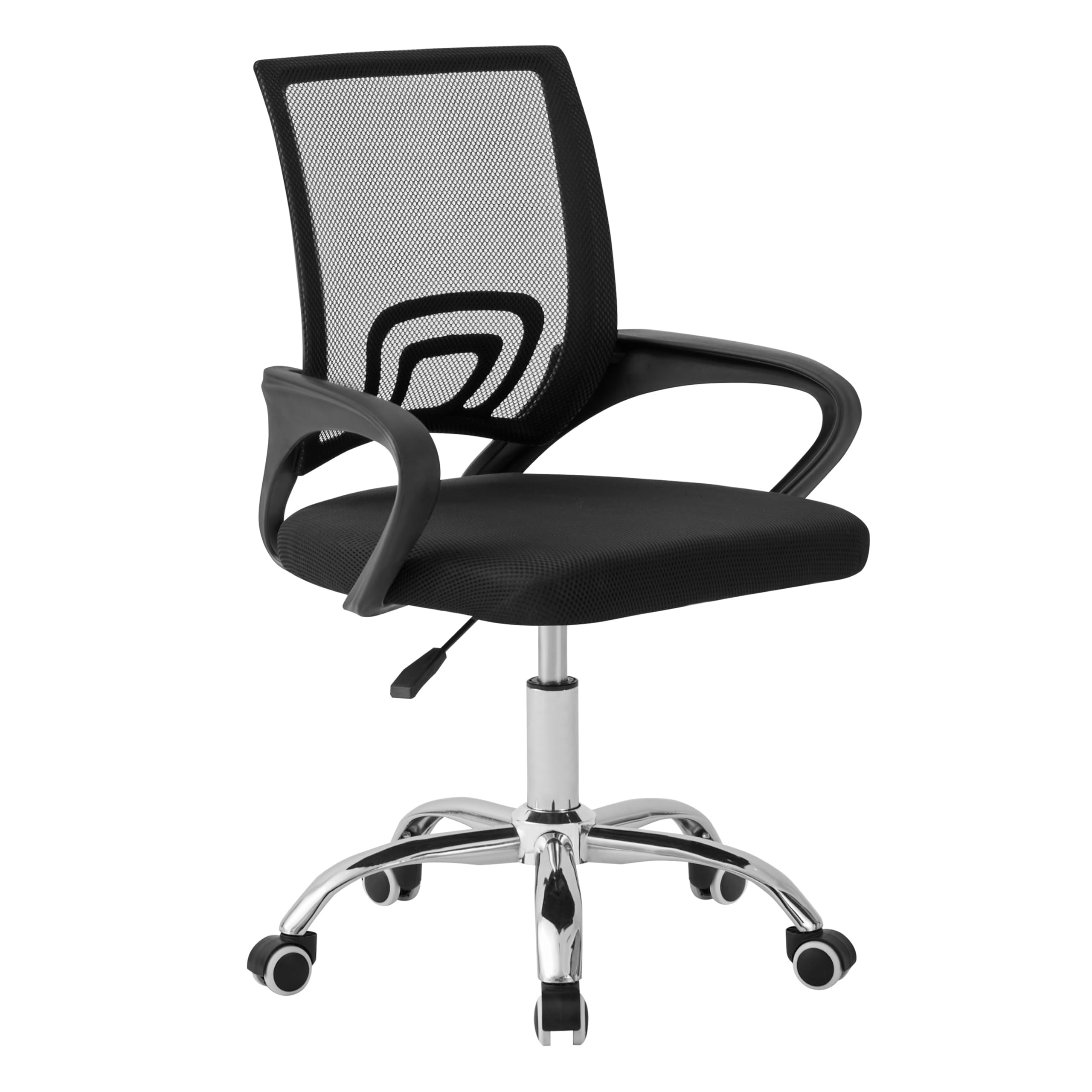 Cadeira Ergonômica Conthey Arco Home Office e Escritório, Encosto Mesh Respirável, Regulagem de Altura a Gás, Base Cromada 5 Rodízios 360°, Braços Fixos, Preta