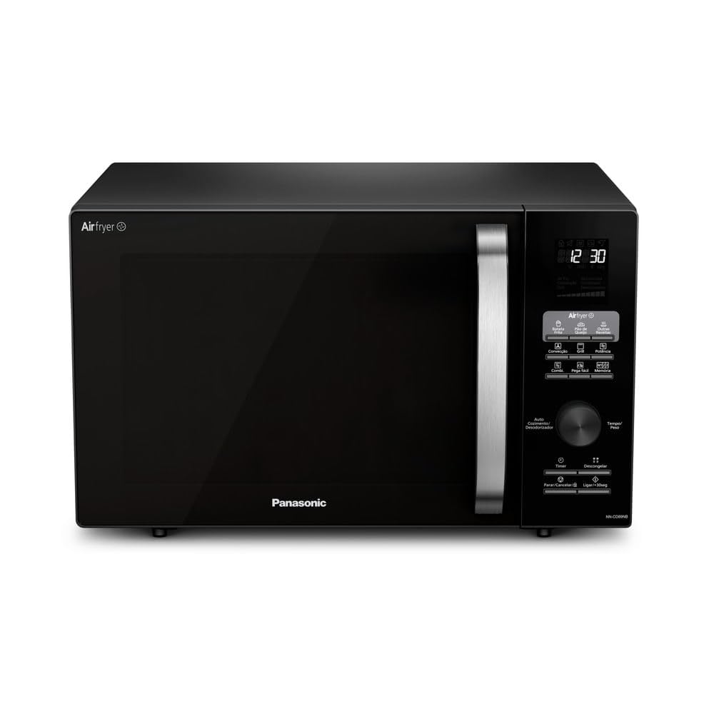 Micro-ondas 30 Litros Panasonic CD89NBRUN com Função Air Fryer, Grill e Convecção Preto 127V
