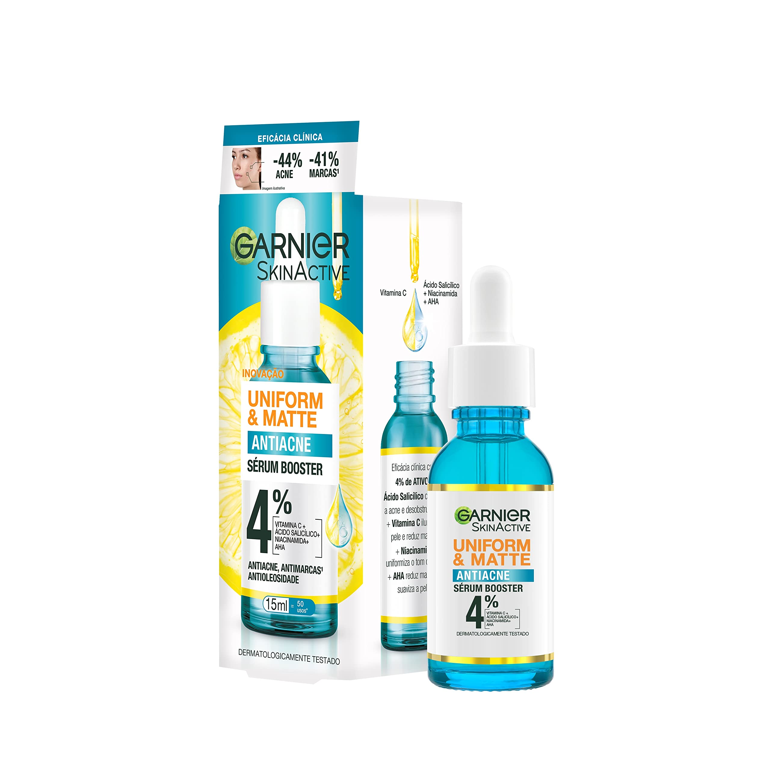 Garnier Uniform & Matte Sérum Facial Antiacne com Vitamina C 15ml
