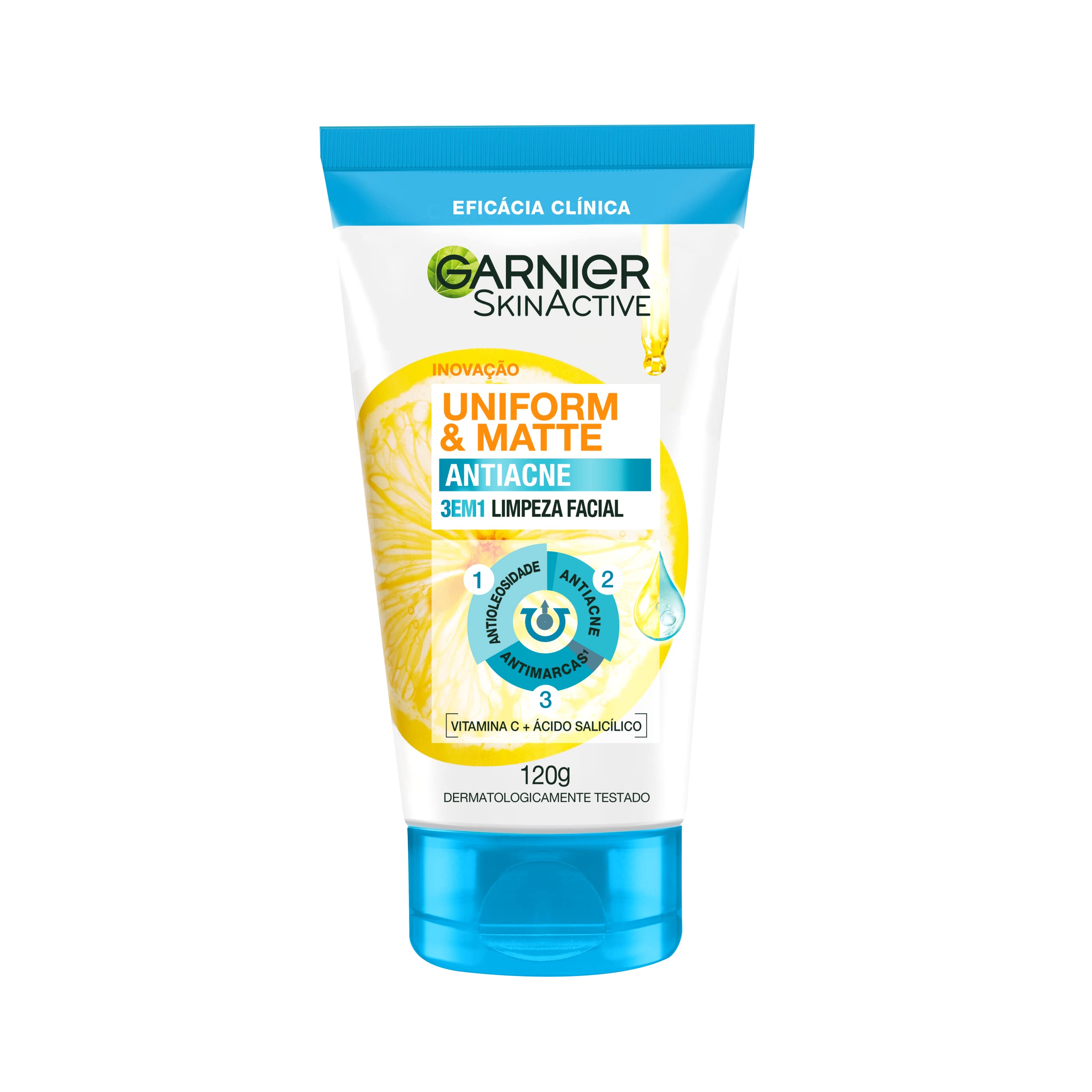 Garnier Uniform & Matte Sabonete Facial 3 em 1 Antiacne 120g
