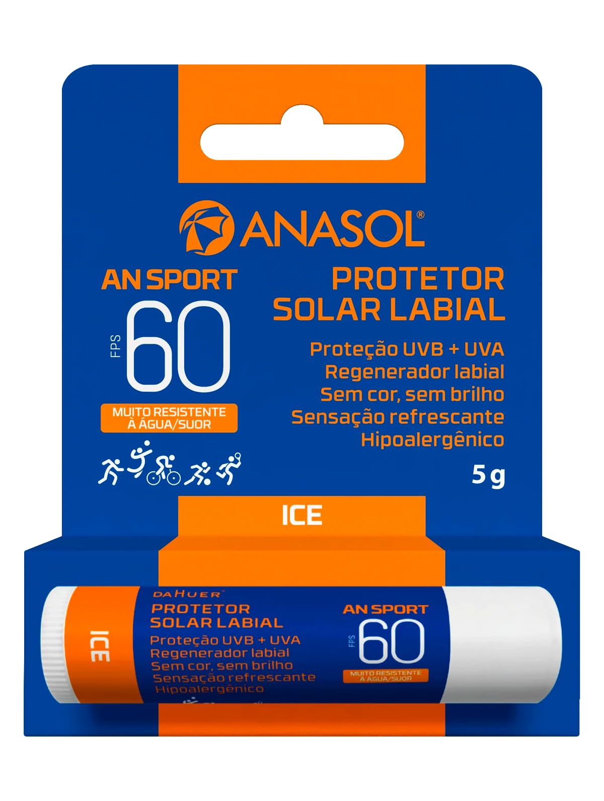 Protetor Solar Labial Anasol Sport FPS 60 5g