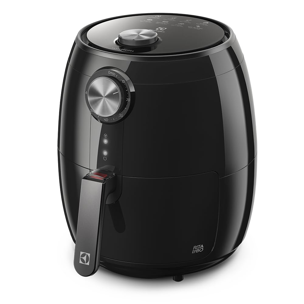 Fritadeira Elétrica sem óleo Electrolux Air fryer 4,5L 8 receitas pré-sugeridas desligamento automático cesto removível 1400W EAF15 preta 220V por Rita Lobo