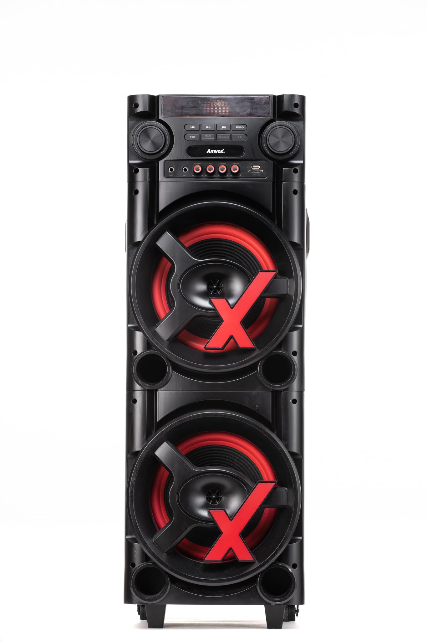 Amvox Caixa de Som Amplificada ACA 1000 New X SFM - 1000W RMS, Bluetooth, Amplificador Digital, Equalizador e USB