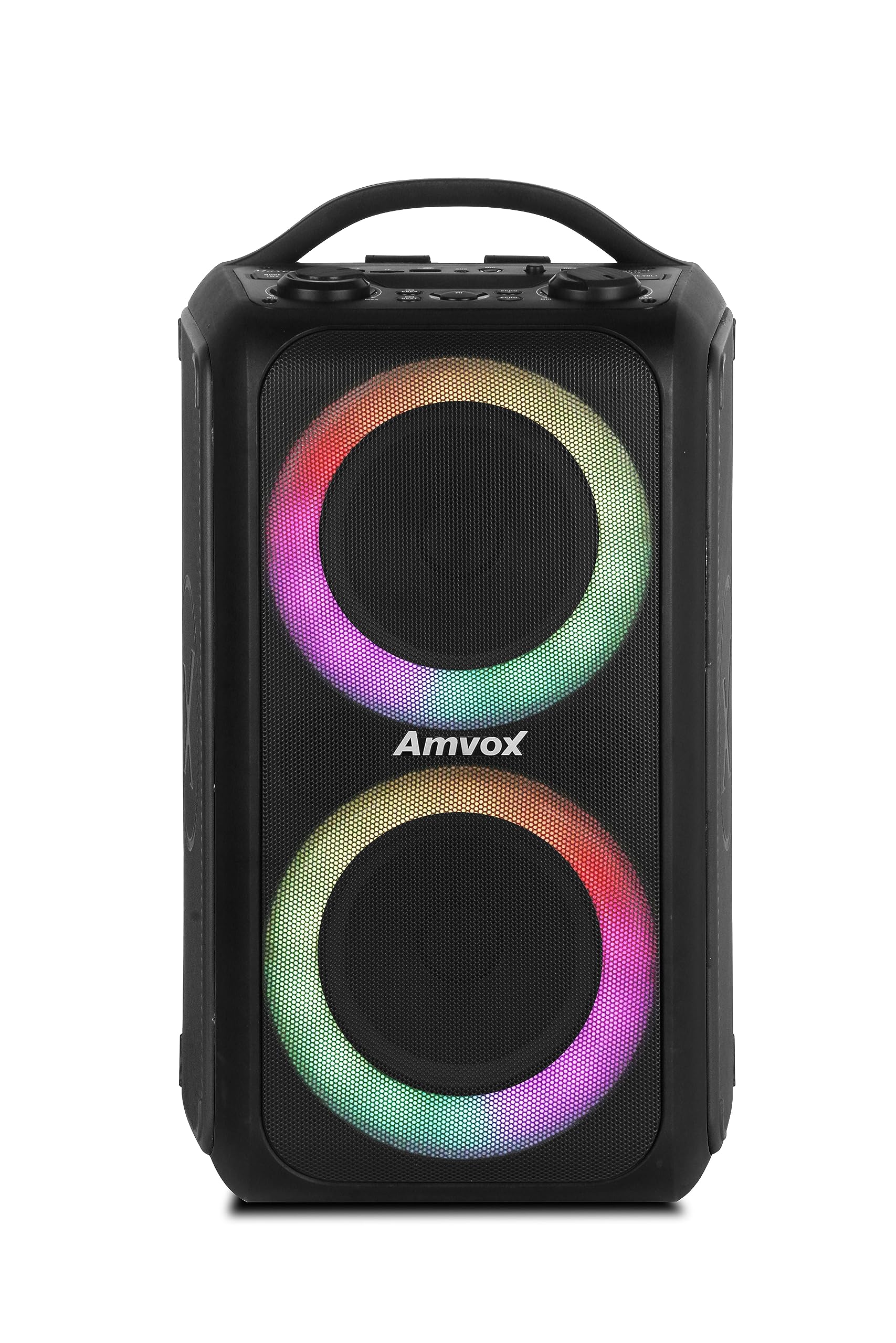 Amvox Caixa de Som Amplificada ACA 600 Bagvox Black - 600W RMS, Bluetooth, Equalizador, USB, Bateria Recarregável