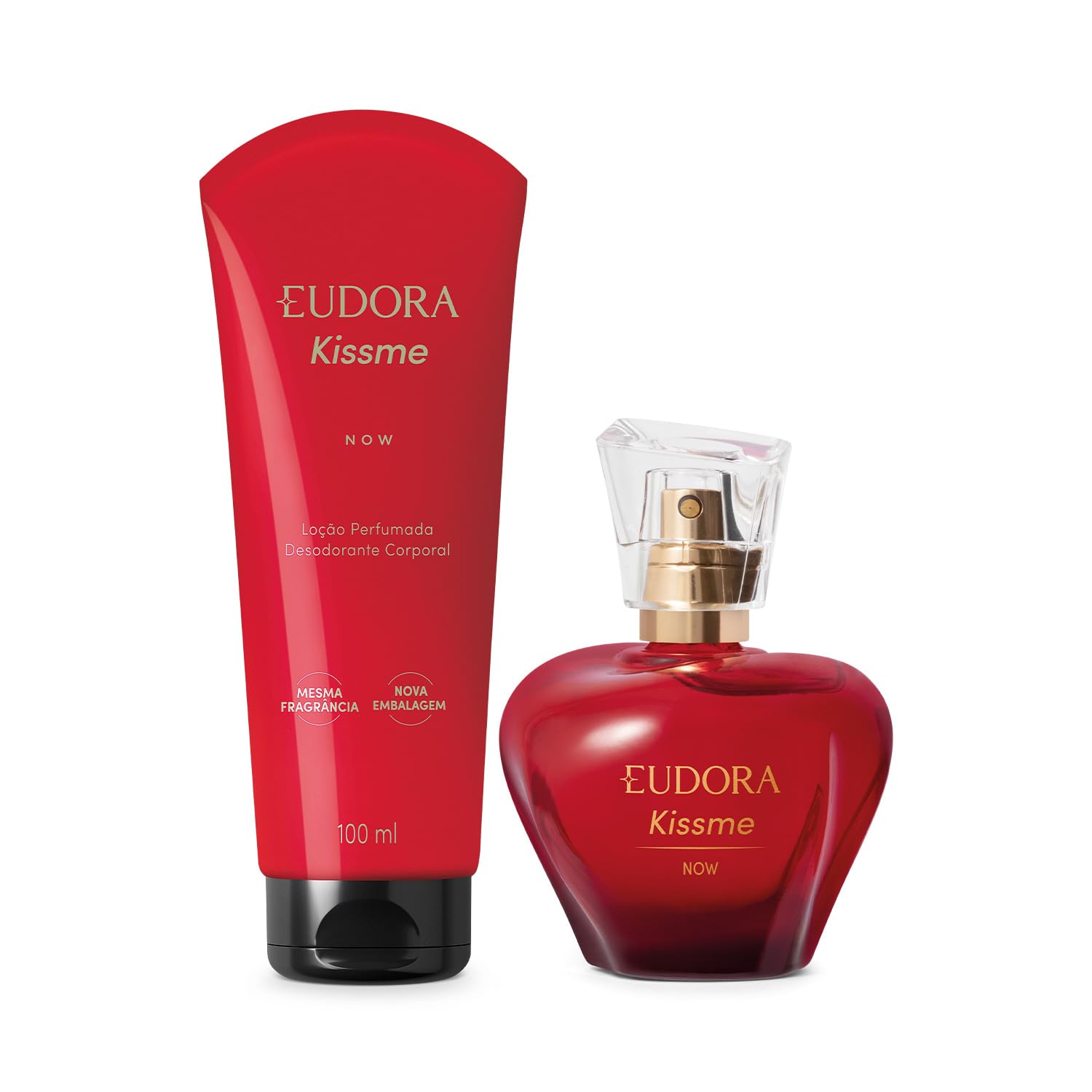 Eudora Kit Kiss Me Now: Desodorante Colônia 50ml + Loção Perfumada Corporal 100ml