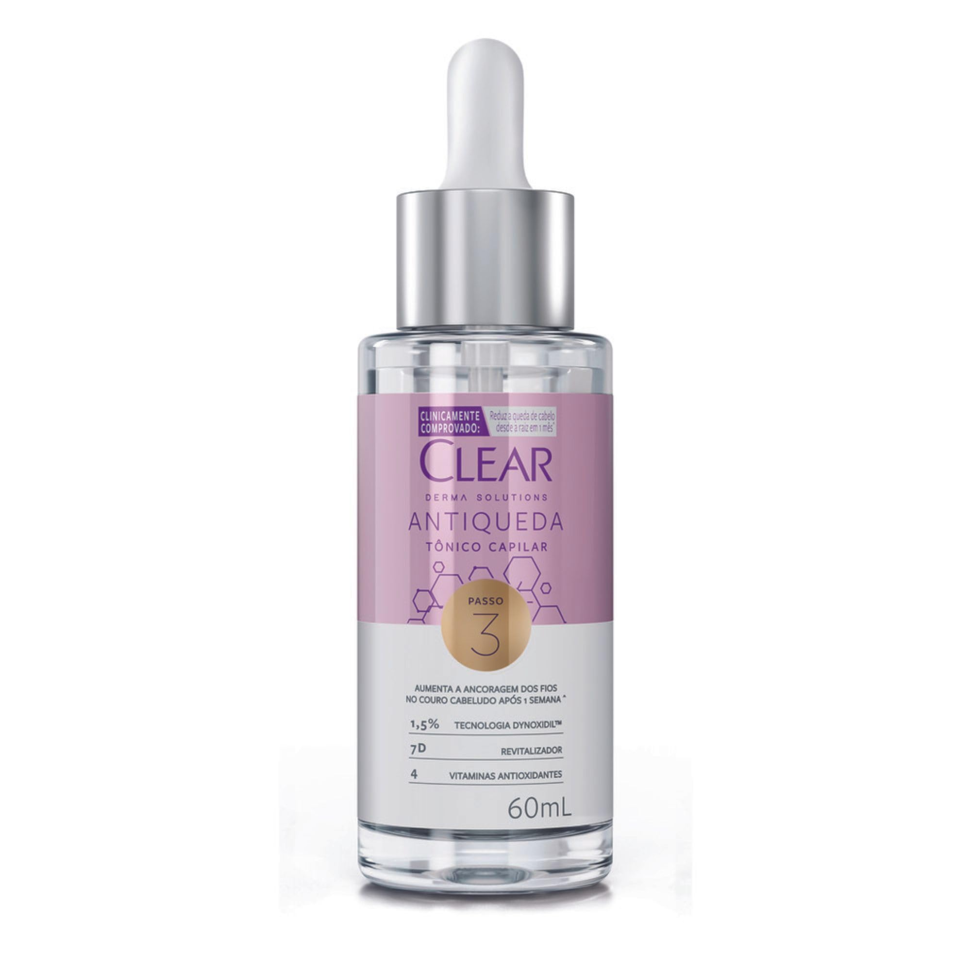 Clear Tônico Capilar Antiqueda Derma Solutions 60Ml