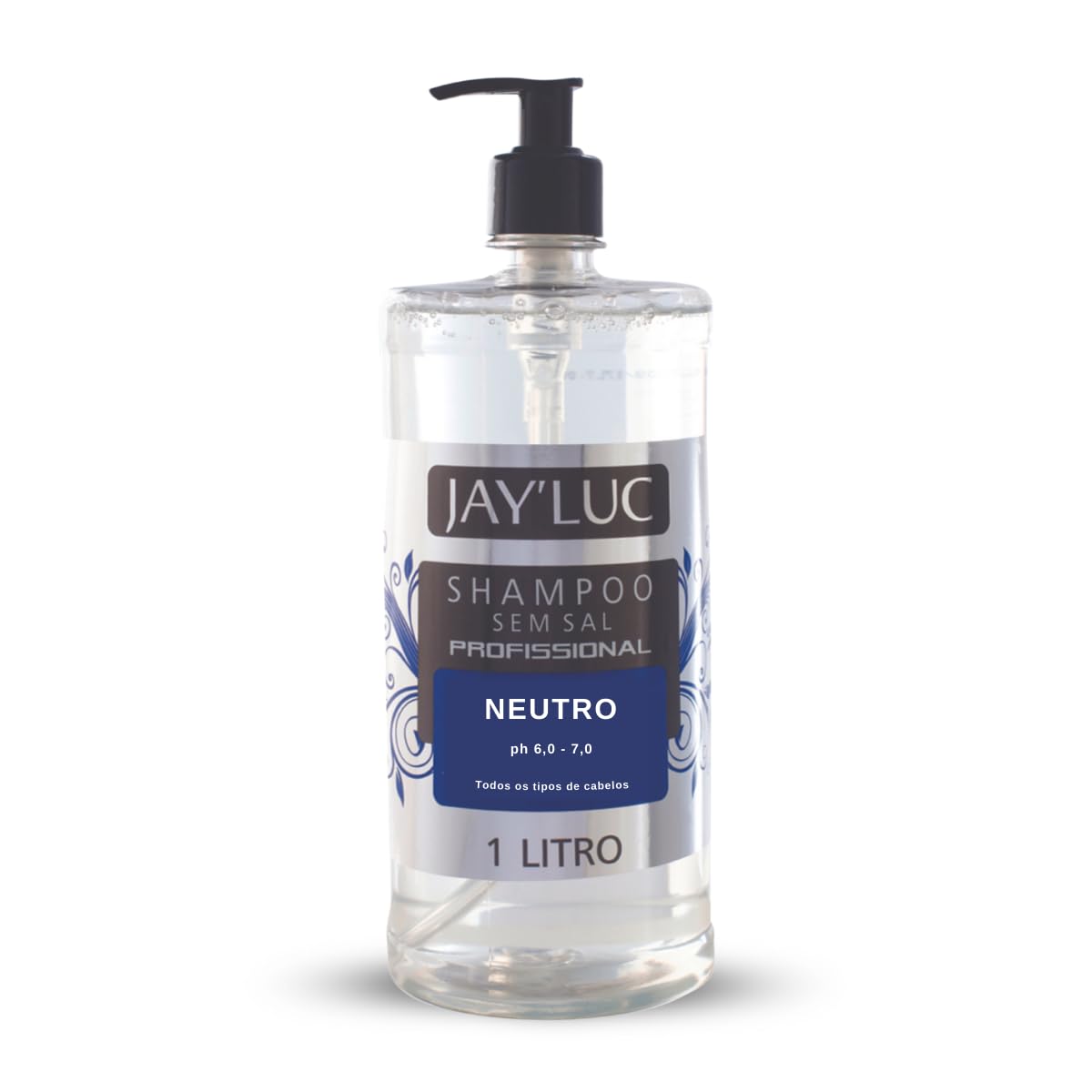Shampoo Profissional Neutro Sem Sal Jay Luc 1L, Xampu De Limpeza E Proteção Neutro, Incolor, Cuida De Todos Os Tipos De Cabelos, Fórmula Suave E Eficiente, Beleza E Cuidado Em Cada Detalhe, Com Válvula Pump