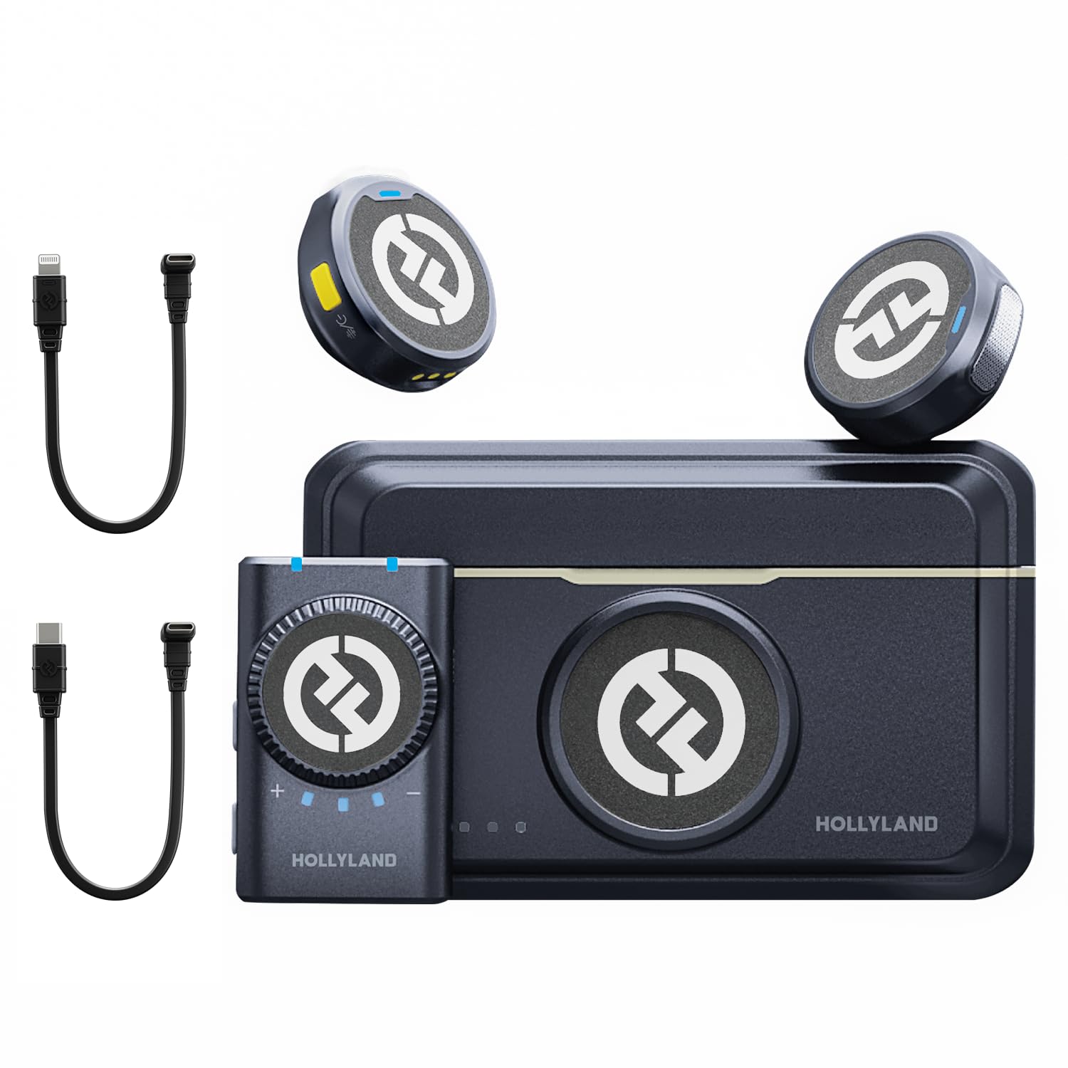 Hollyland Lark M2 com Dois Transmissores e Um Receptor para Câmera e Celular