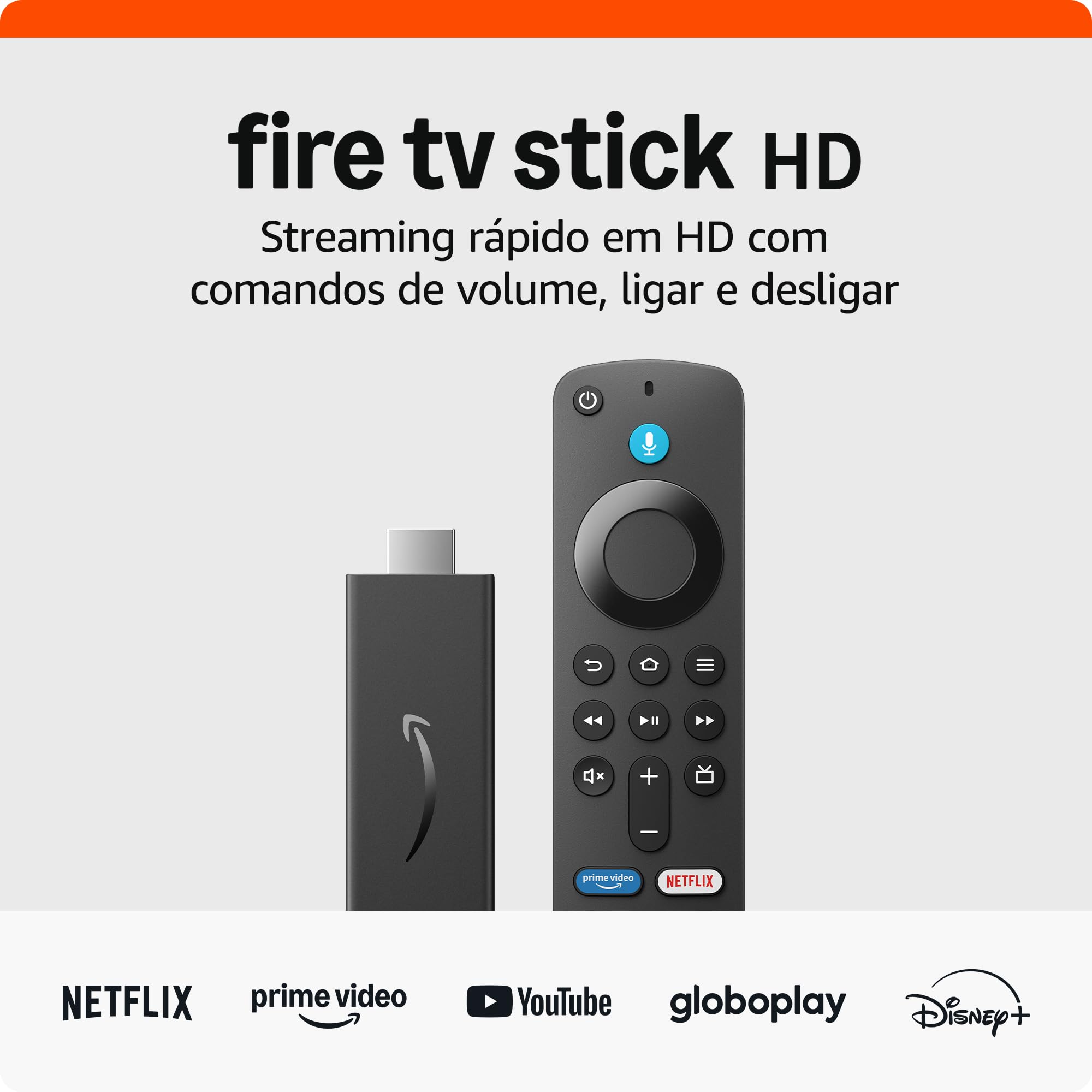 Fire TV Stick HD | Com controle remoto por voz com Alexa, controles de casa inteligente e streaming em HD