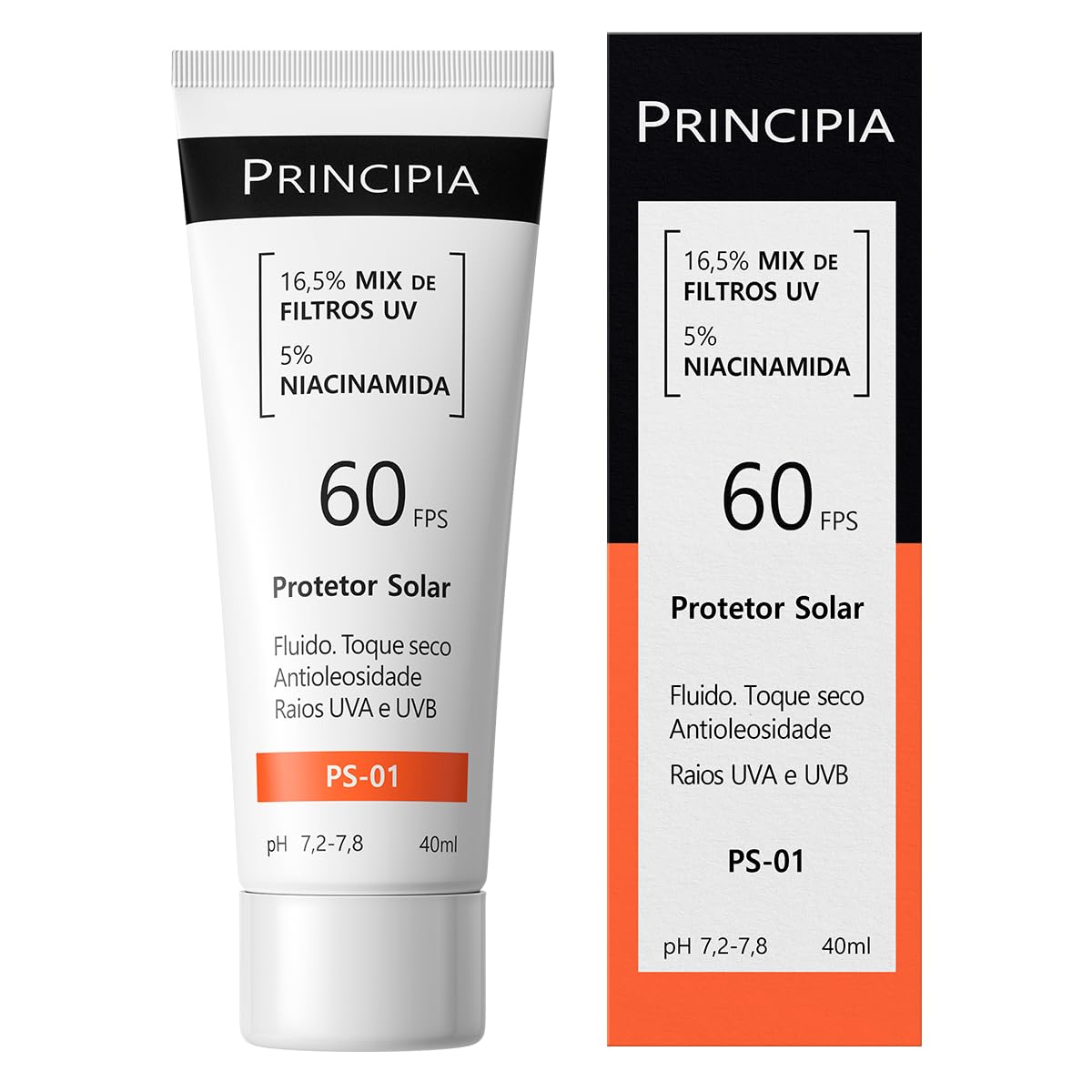 Protetor Solar Facial Principia PS-01 FPS 60 com Niacinamida 40ml