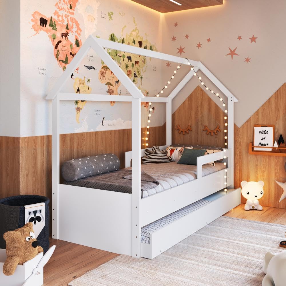 Completa Móveis Cama Infantil Montessoriana com Cama Auxiliar