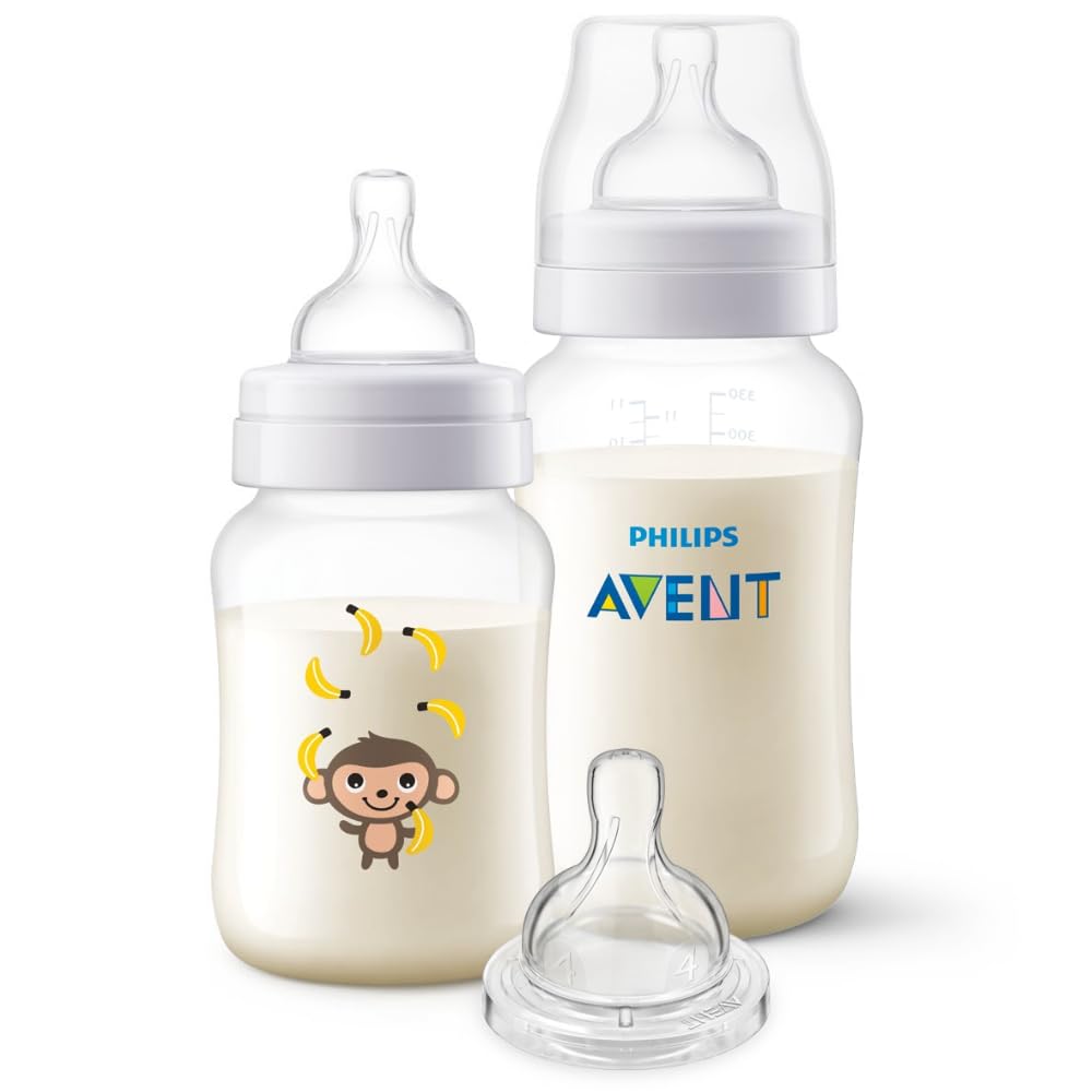 Kit Mamadeiras Anti-colic Macaco Philips Avent 260ml e 330ml