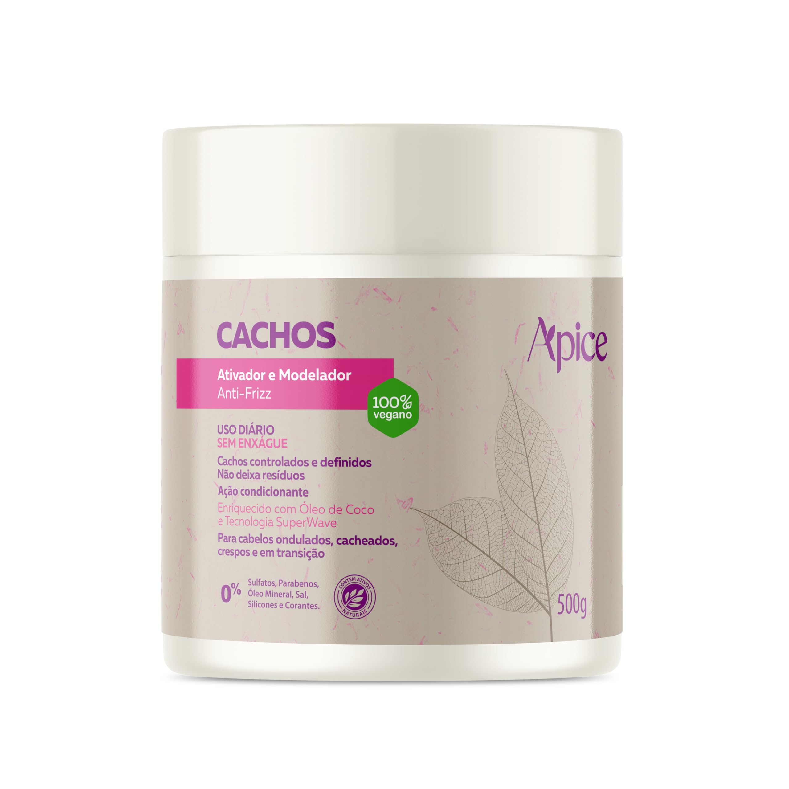 Ápice Ativador e Modelador de Cachos | Definição, Controle de Frizz e Brilho | 500g