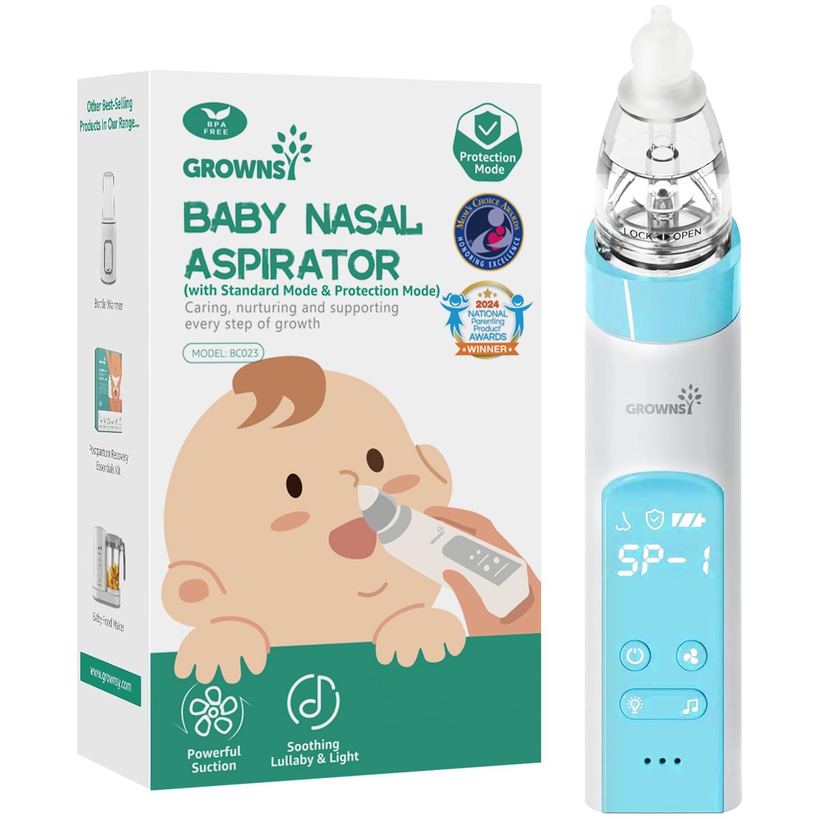 Aspirador Nasal Elétrico GROWNSY Para Bebês