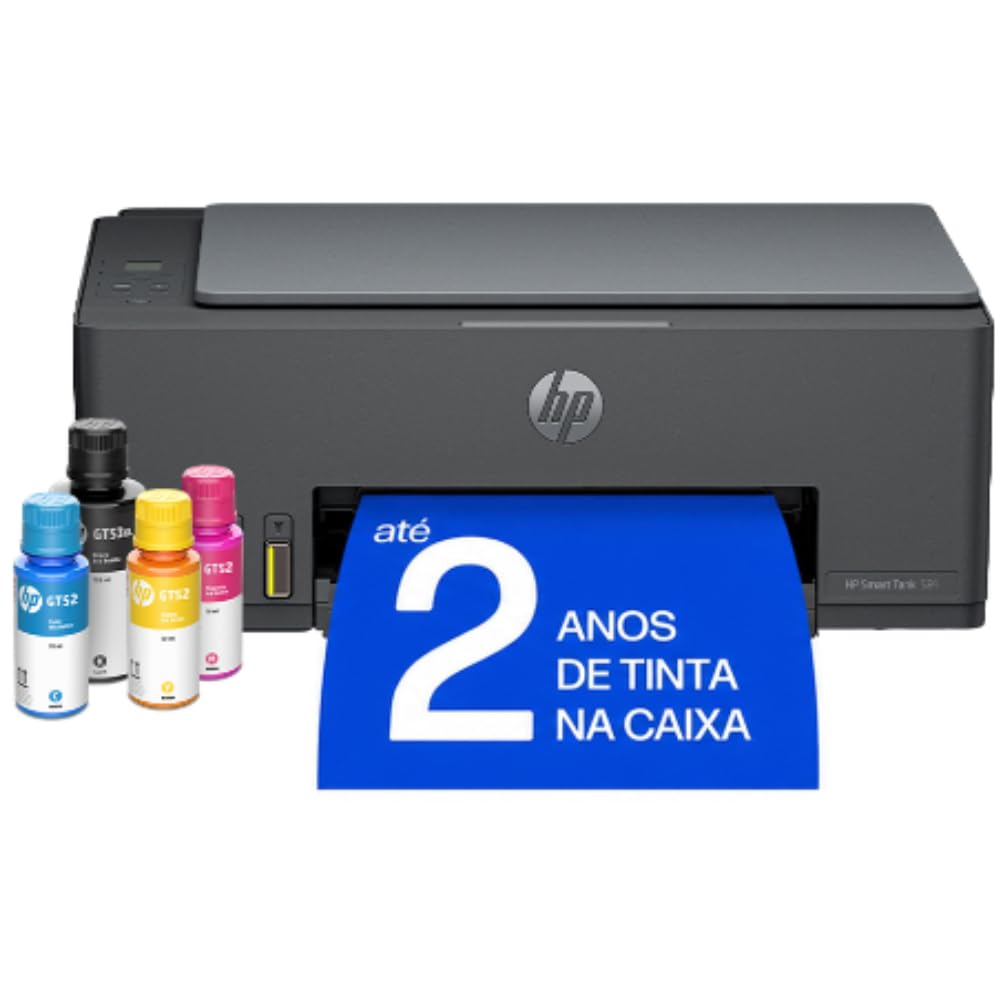 Impressora Multifuncional HP Smart Tank 584, Tanque de Tinta Colorida, Wi-Fi com Autorreparo e USB