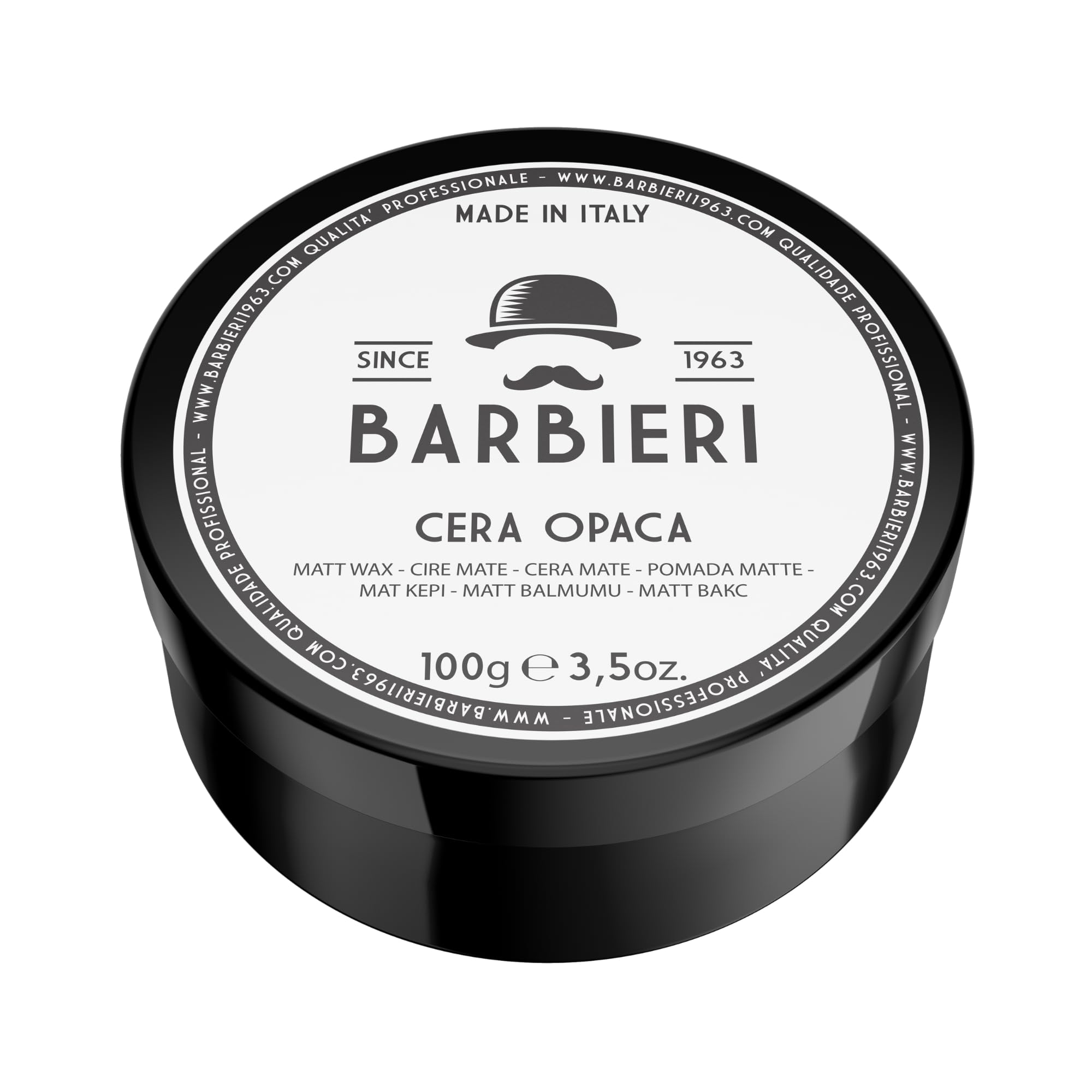 Barbieri Desde 1963 - Pomada Matte Profissional para Cabelos 100 g - Com Argila Branca (Kaolin) - Efeito Natural e Volumizador - Fragrância Marinha e Salina - Uso Unisex Masculino e Feminino