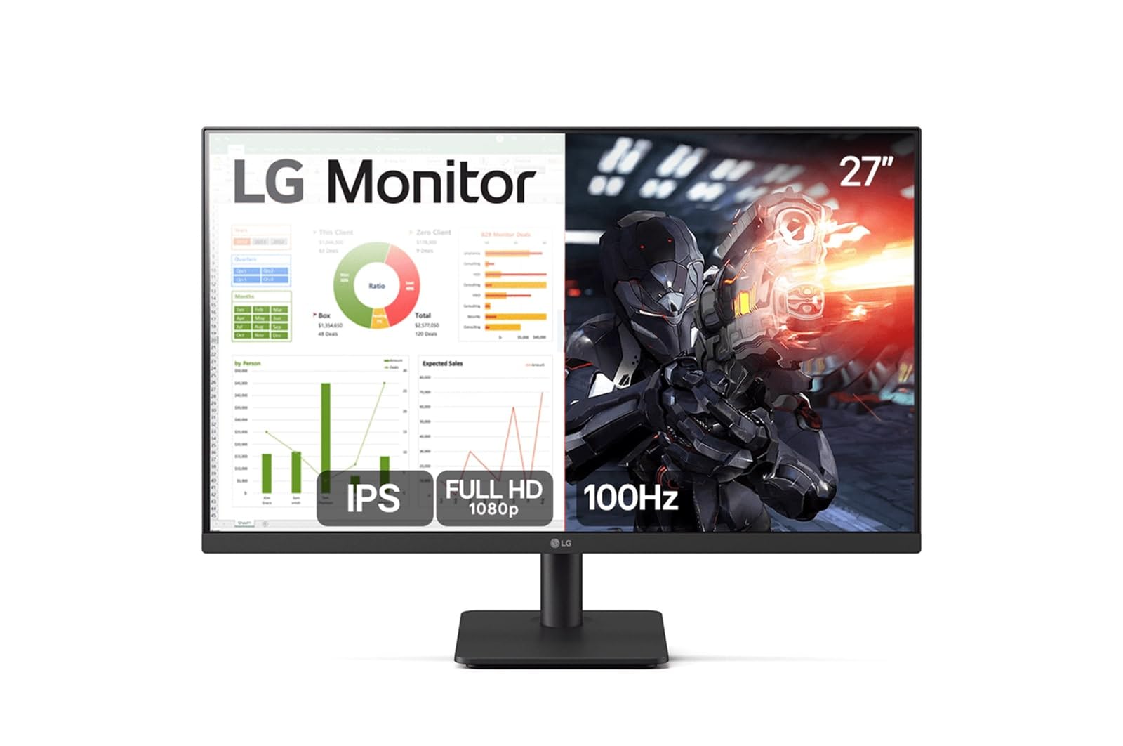 Monitor LG 27MS500 27 Polegadas IPS Full HD 100 Hz com Duas Entradas HDMI