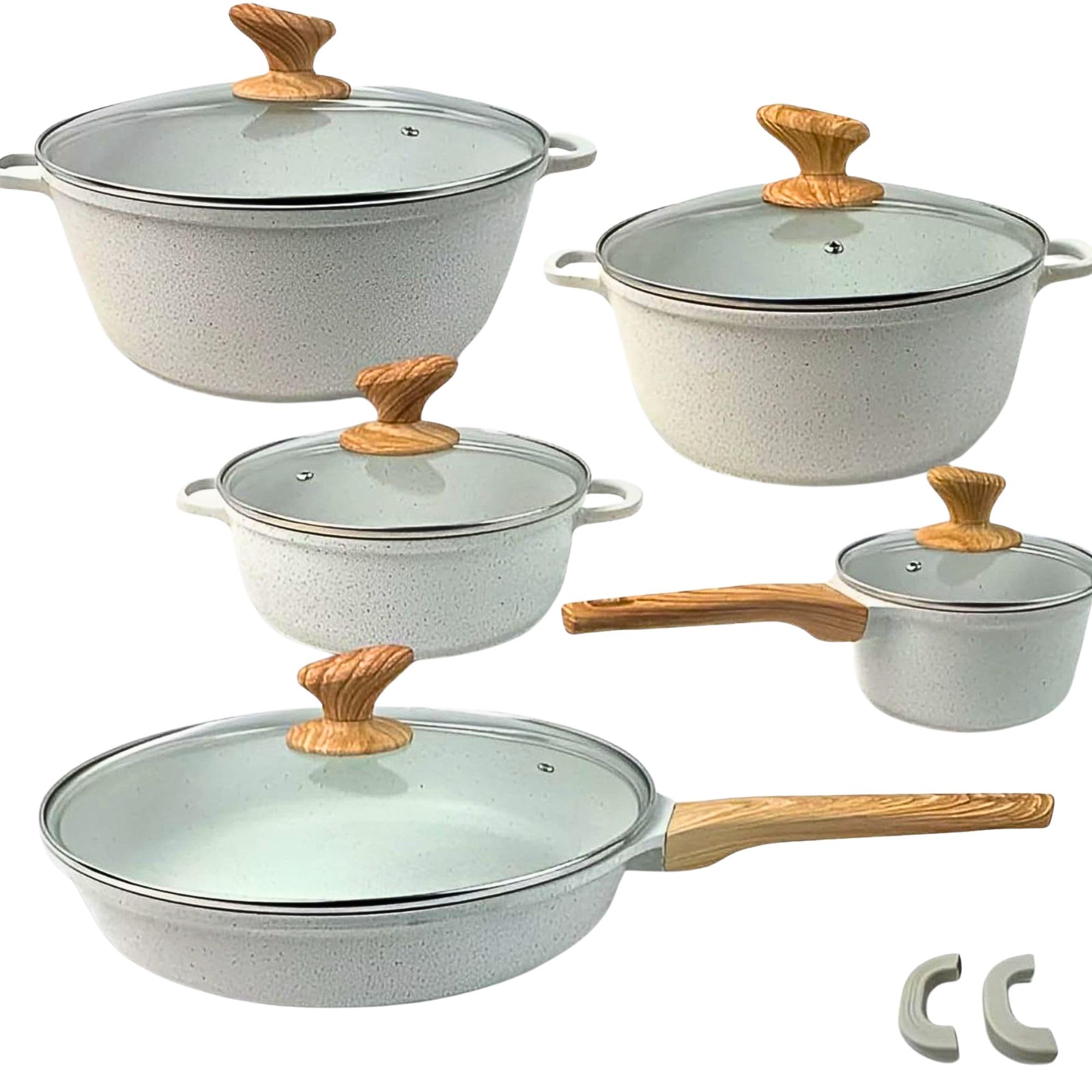 Conjunto de Panelas de Cerâmica Antiaderente 5 Peças