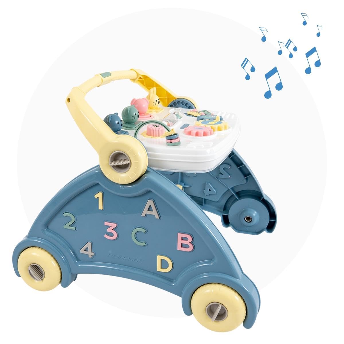 Andador Infantil Didático Musical Azul - Poliplac