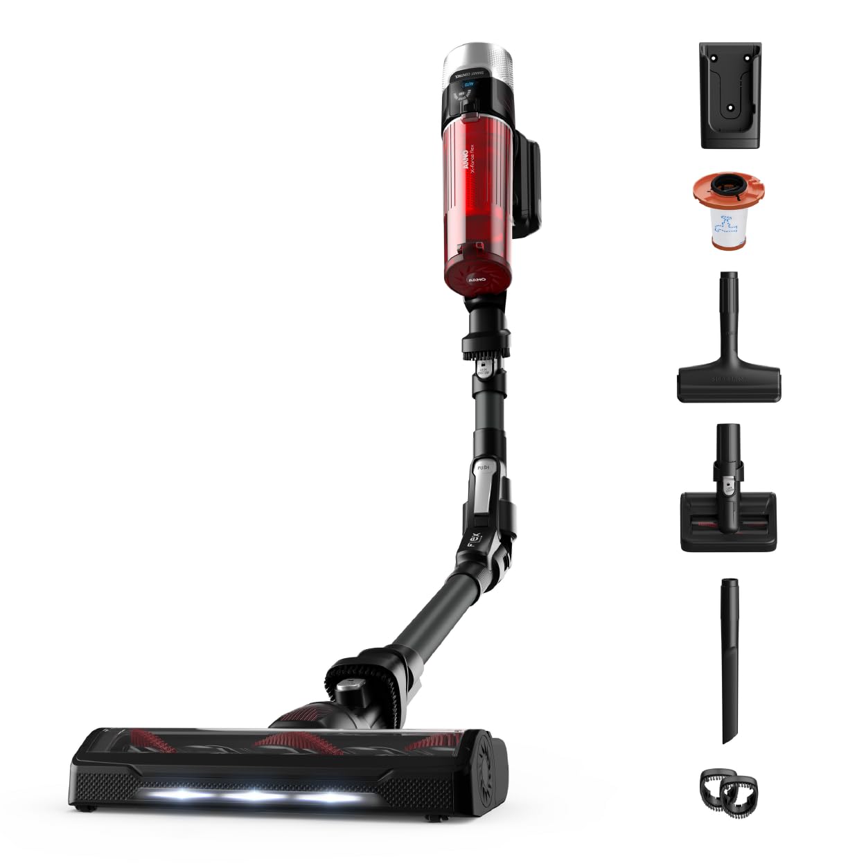 Aspirador de Pó Versatil Sem Fio Arno X-FORCE FLEX 9.60 com Tubo Flexível, Ajuste Automático de Sucção e 7 Acessórios, RH20, Bivolt