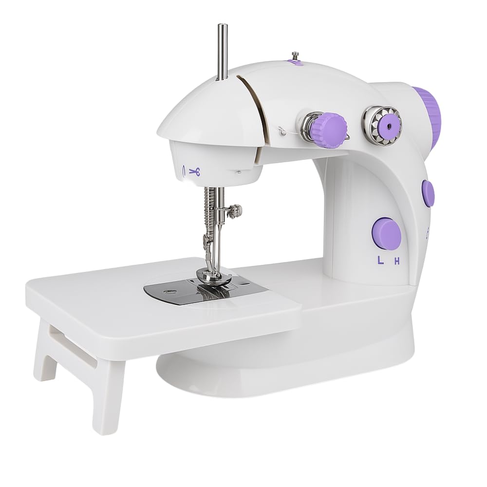 Mini Máquina de Costura Reta Portátil Bivolt com Mesa