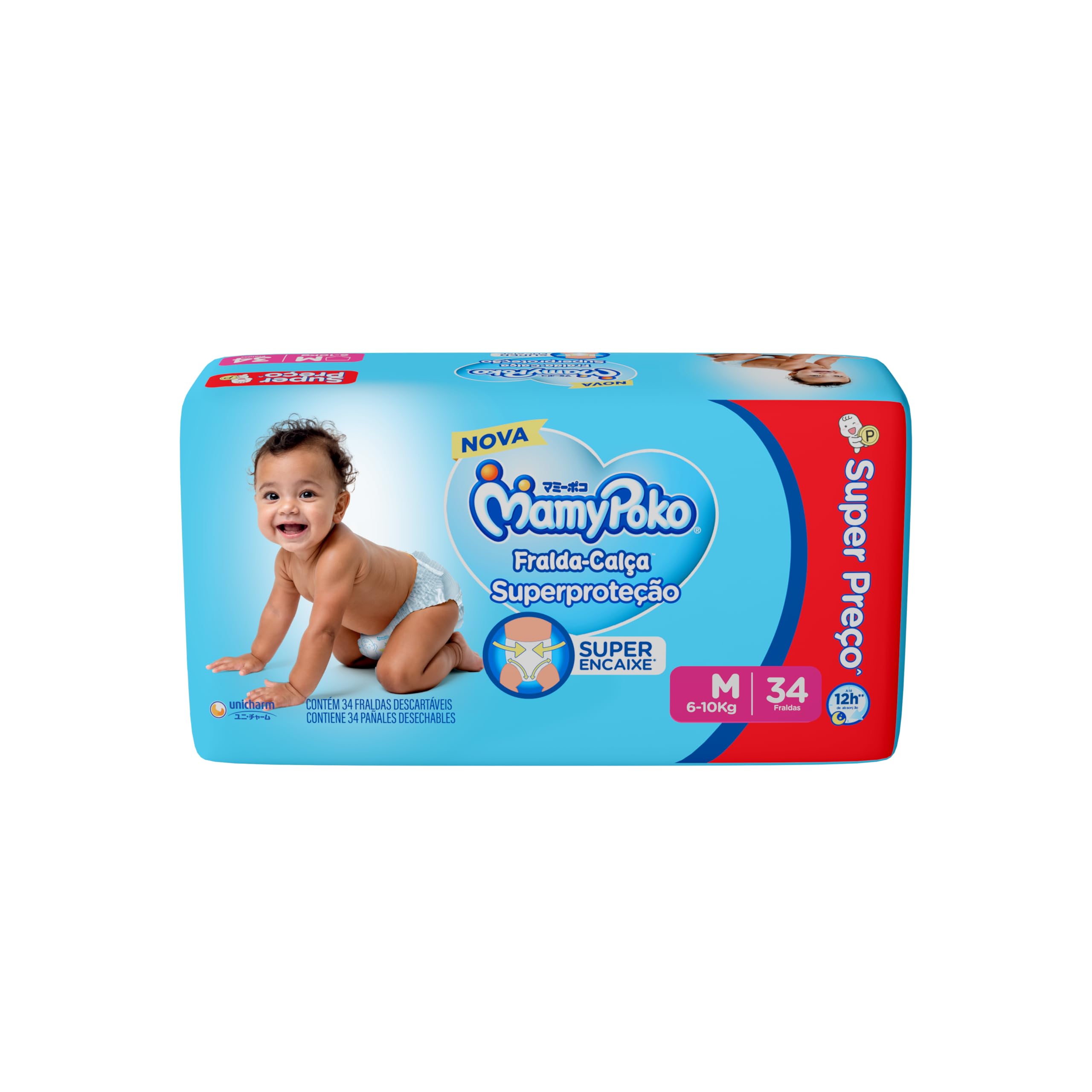 MamyPoko Fralda-Calça Superproteção M 34 Unidades