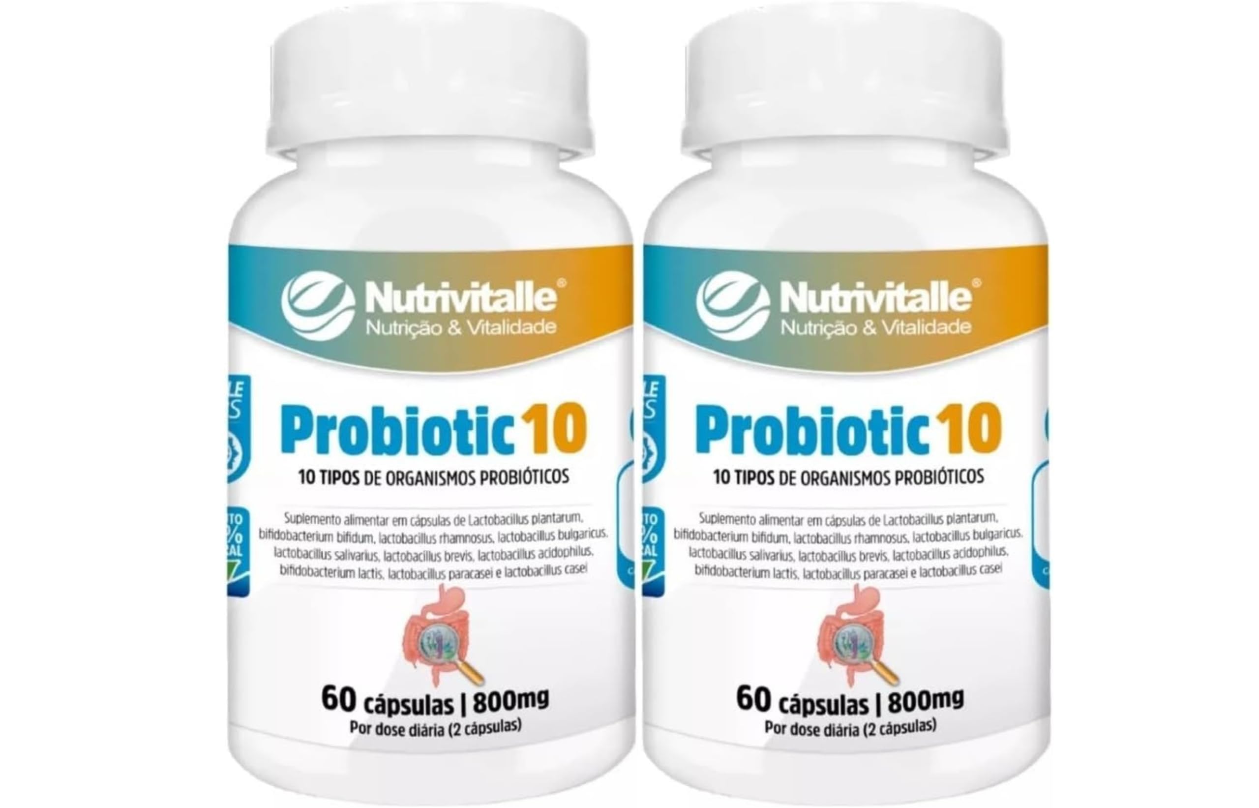 Kit com 2 Probióticos Probiotic 10 Nutrivitalle