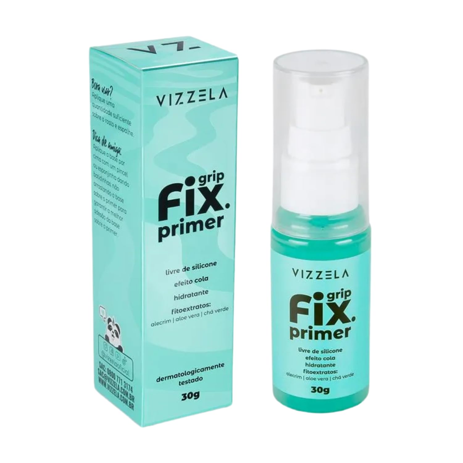 Primer Grip Fix Alta Fixação Efeito Tensor Hidratante Incolor Original Vegano Vizzela